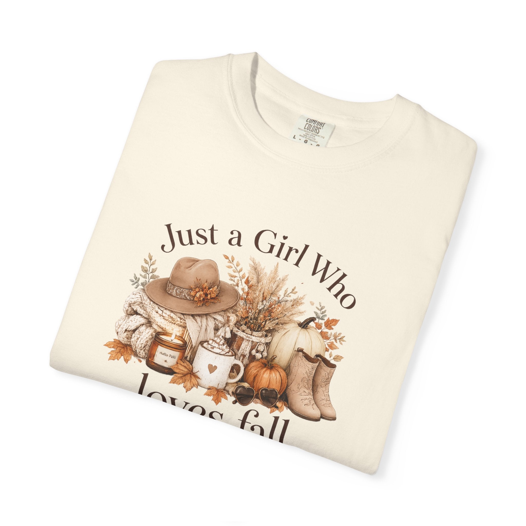 Fall Vibes Graphic Tee — "Just a Girl Who Loves Fall" Autumn Shirt