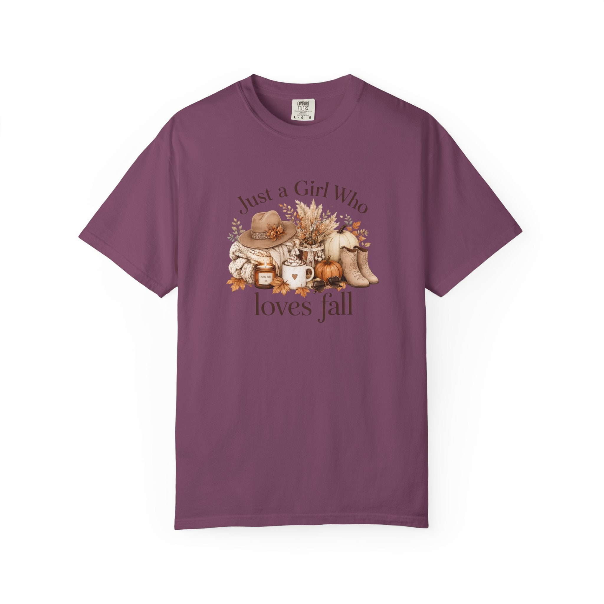 Fall Vibes Graphic Tee — "Just a Girl Who Loves Fall" Autumn Shirt