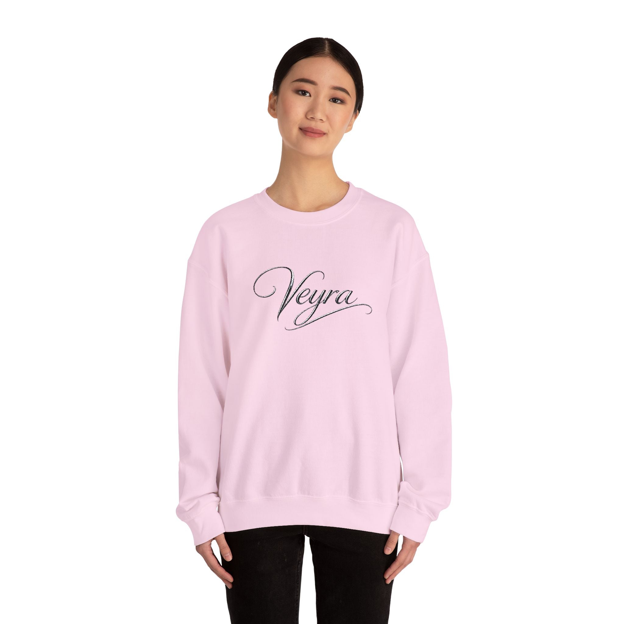 Veyra Script Crewneck Sweatshirt — Elegant Handwritten Logo Pullover