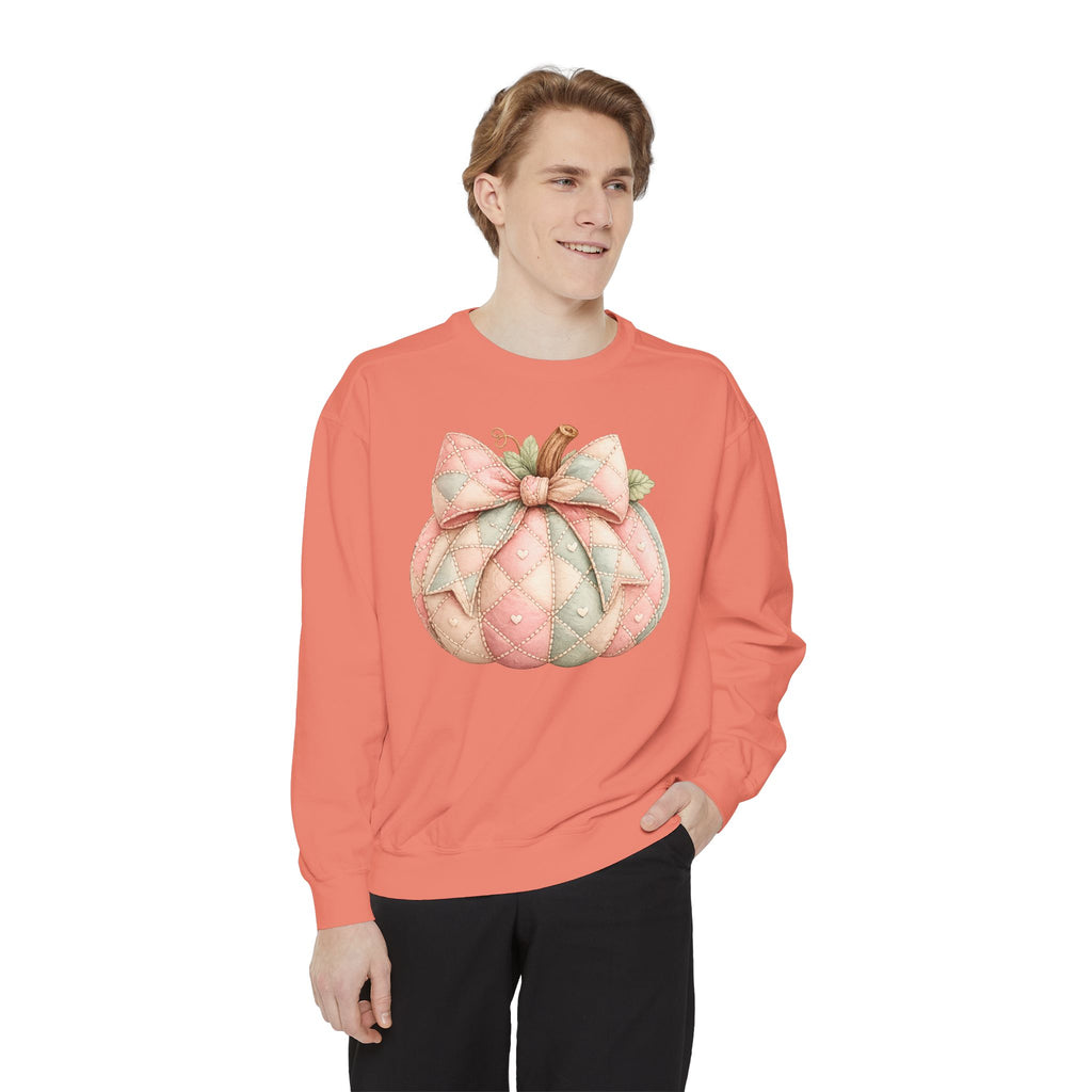 Quilted Pastel Pumpkin Sweatshirt