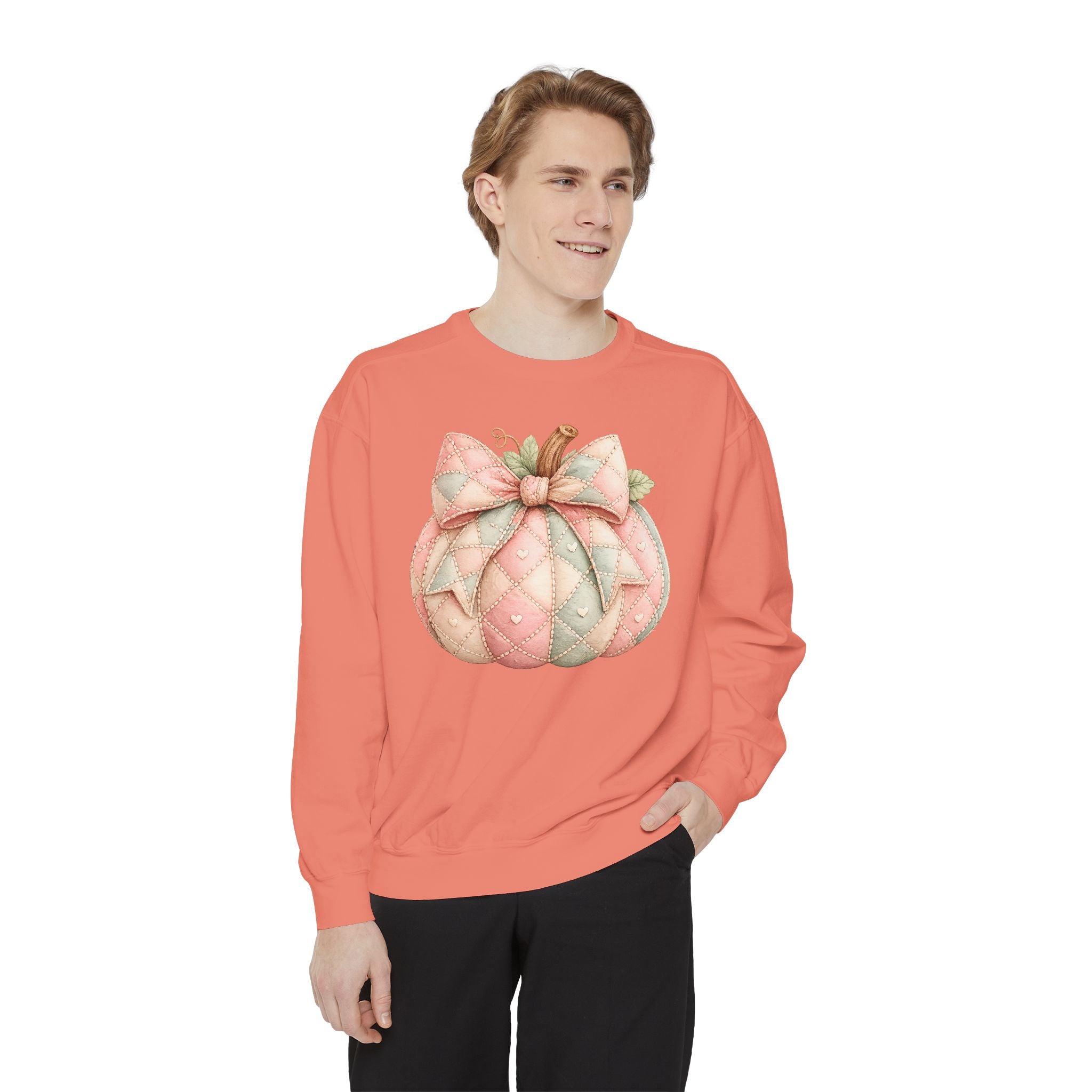 Quilted Pastel Pumpkin Sweatshirt