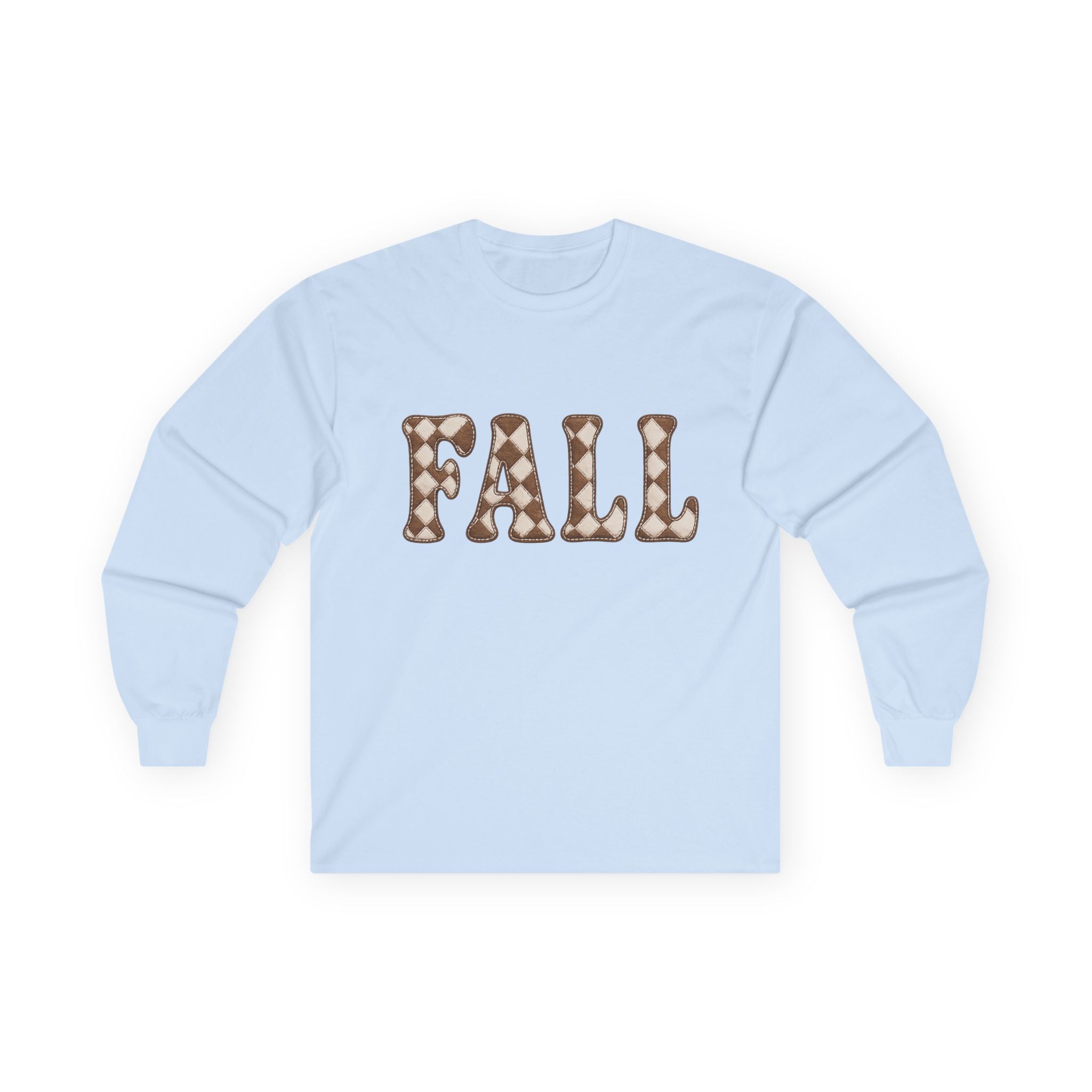 Fall Graphic Long Sleeve Tee — Retro Pattern "FALL" Autumn Shirt
