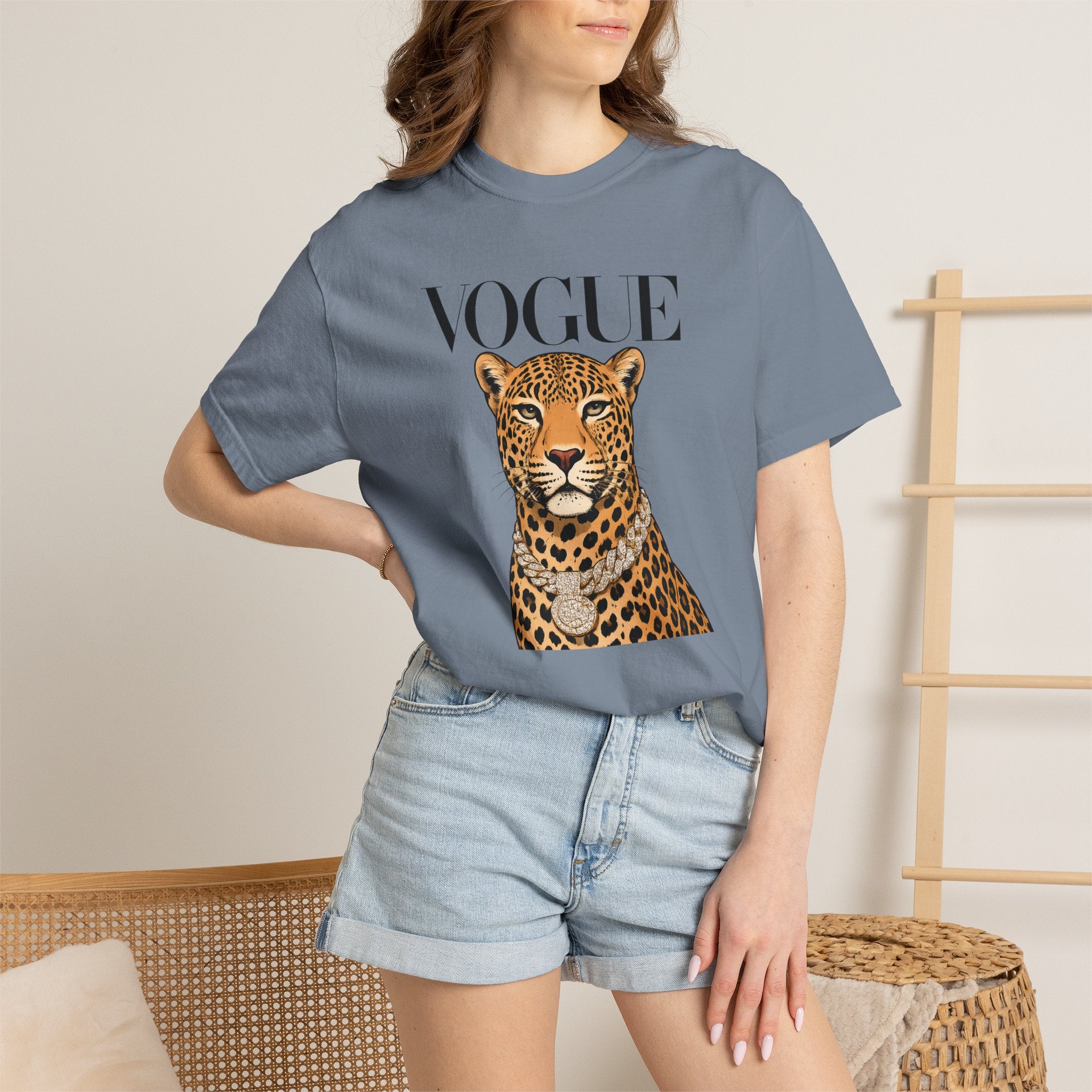 Vogue Leopard Graphic T-Shirt