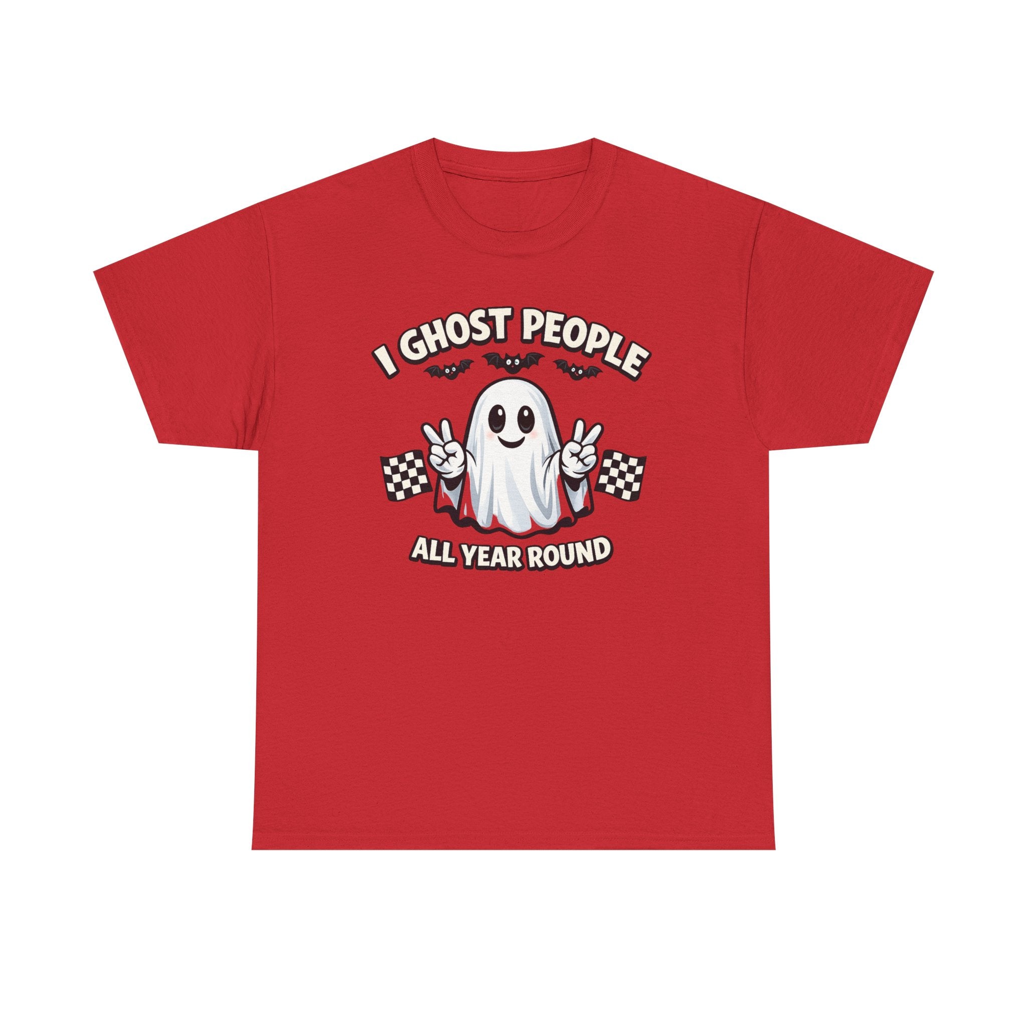 Ghost People All Year Round Tee — Cute Vintage Ghost Graphic Shirt