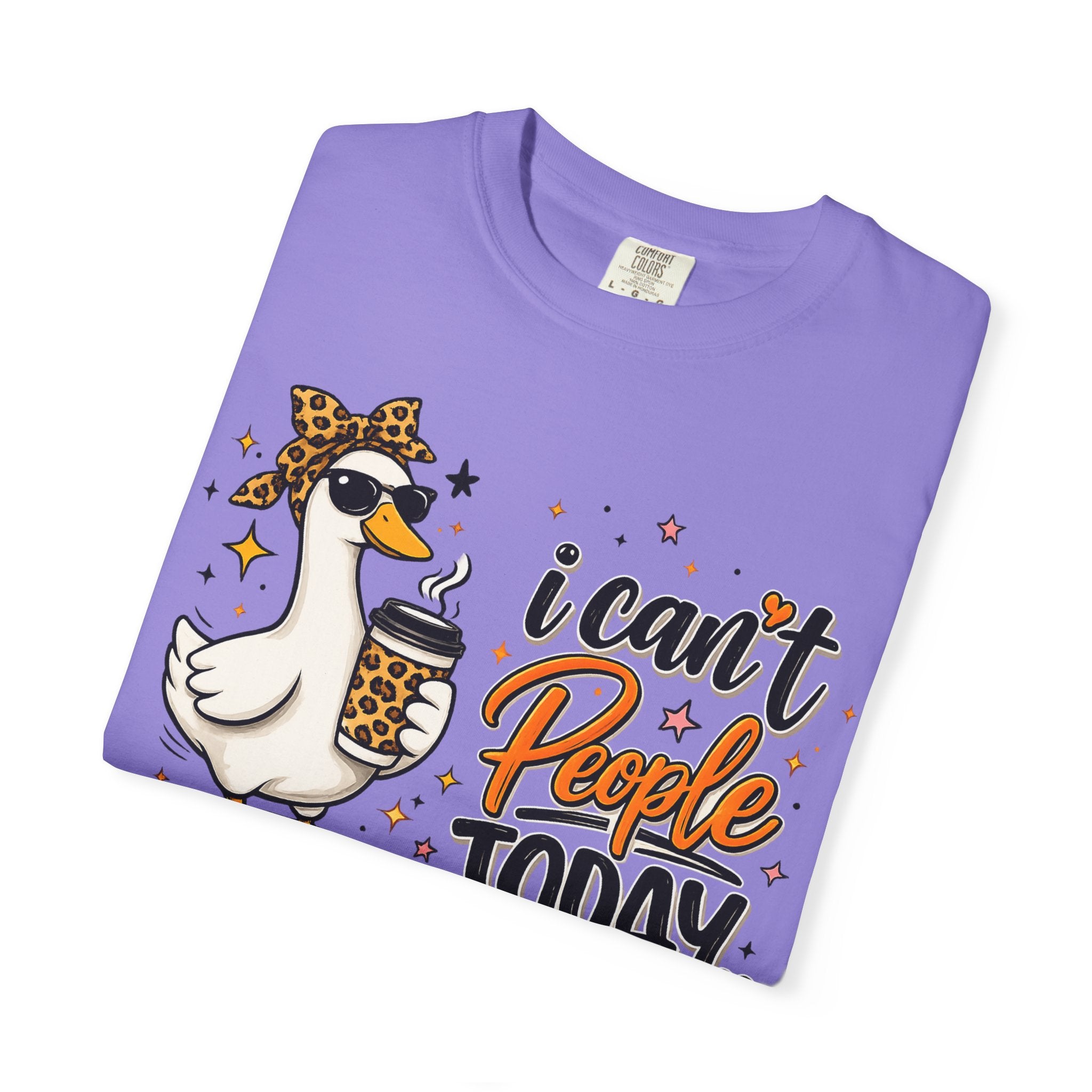 I Can't People Today T-Shirt — Leopard Duck Graphic Tee for Introverts
