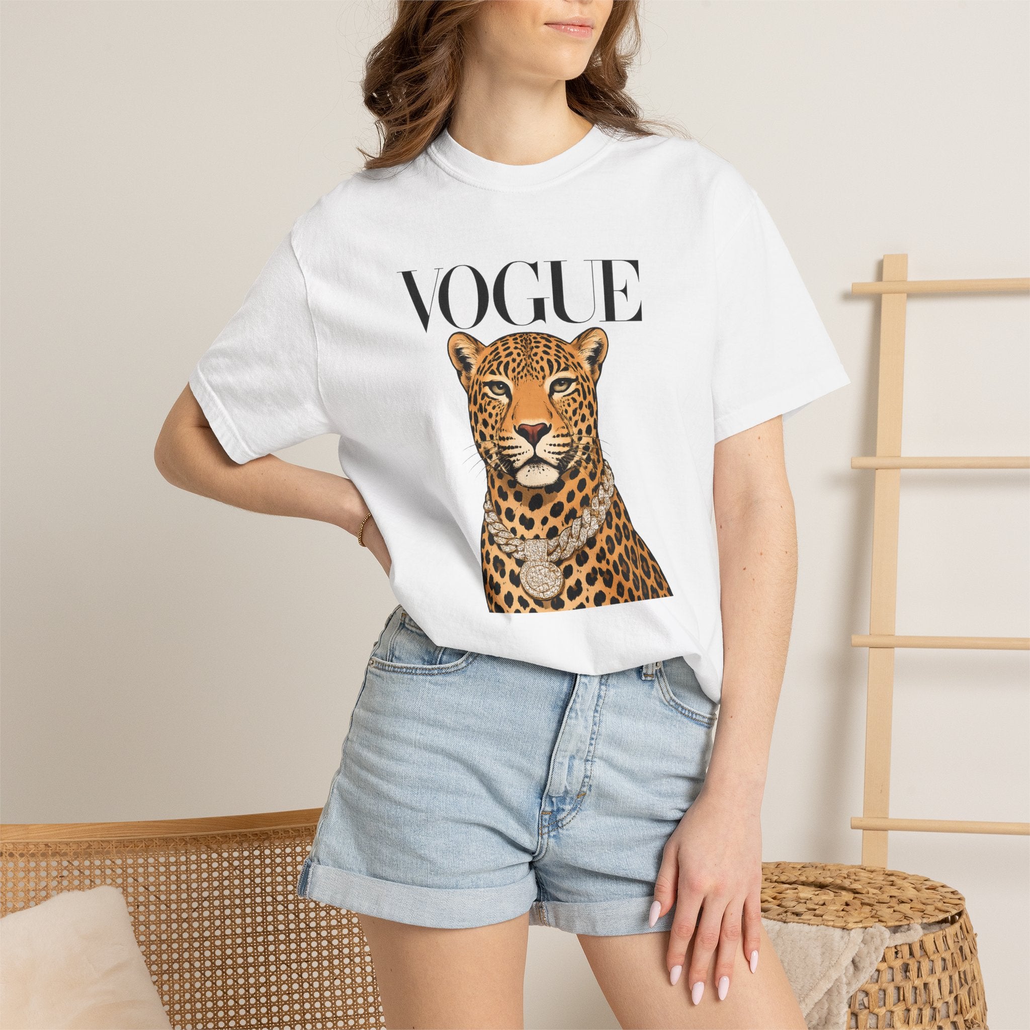 Vogue Leopard Graphic T-Shirt