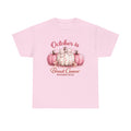 Breast Cancer Awareness Tee - "October is Breast Cancer Awareness" Pink Pumpkin Design
