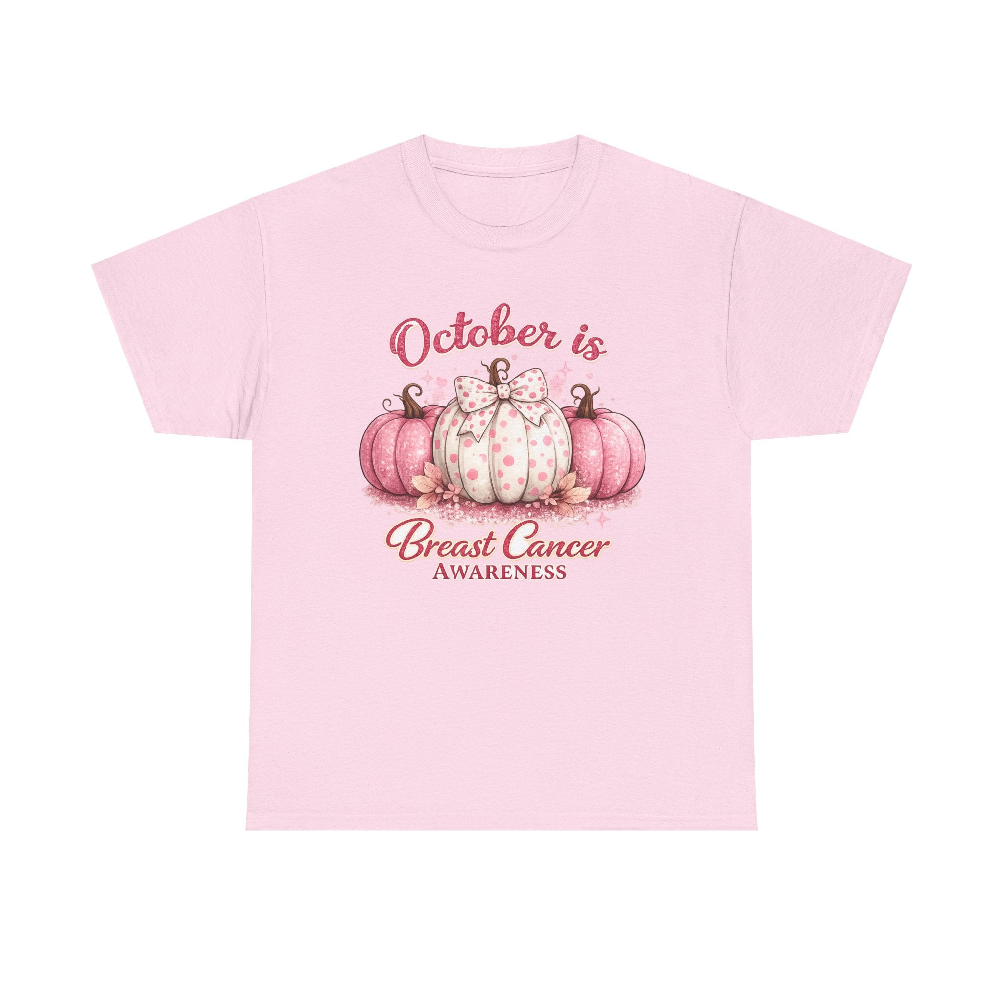 Breast Cancer Awareness Tee - "October is Breast Cancer Awareness" Pink Pumpkin Design