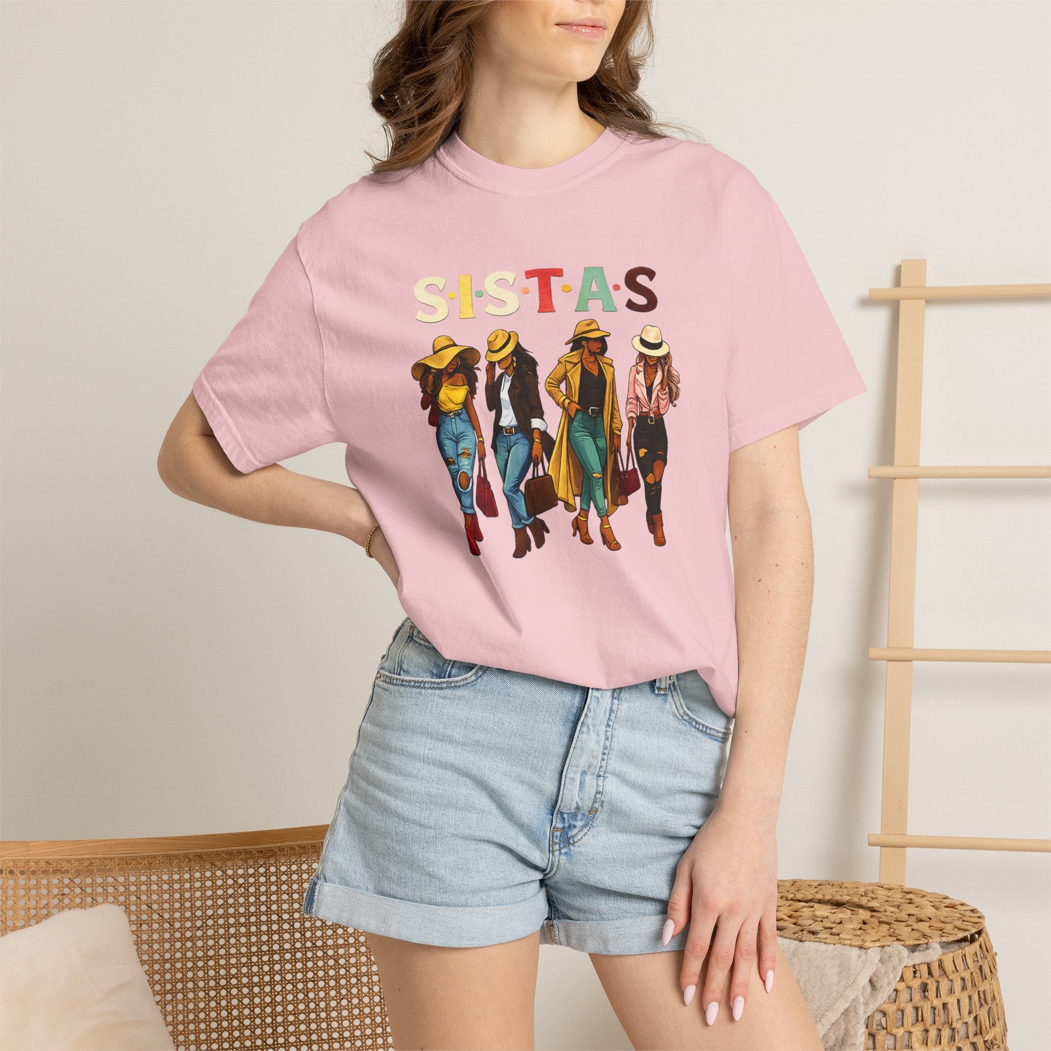 Sistas Graphic T-Shirt – Bold Sisterhood Women Walking Design