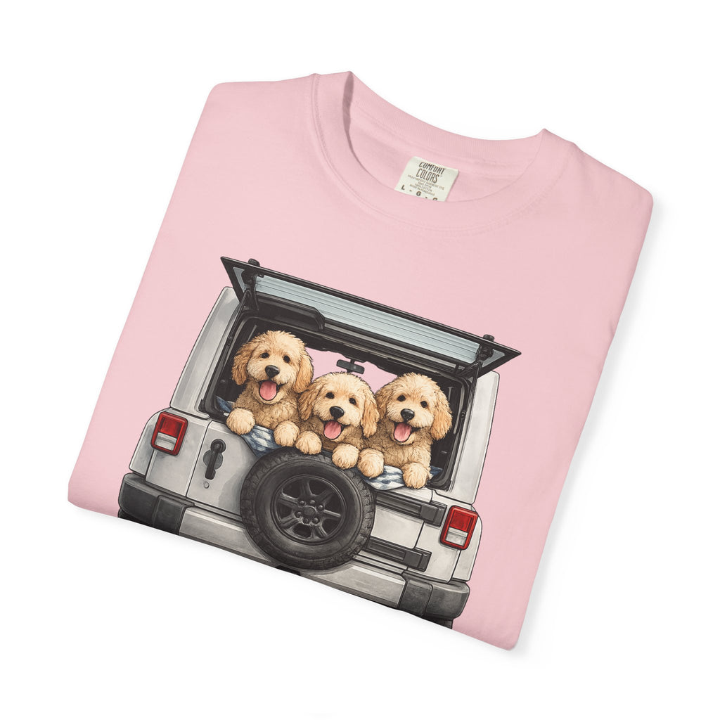 Jeep Days T-Shirt — Cute Golden Retrievers in Jeep Graphic Tee