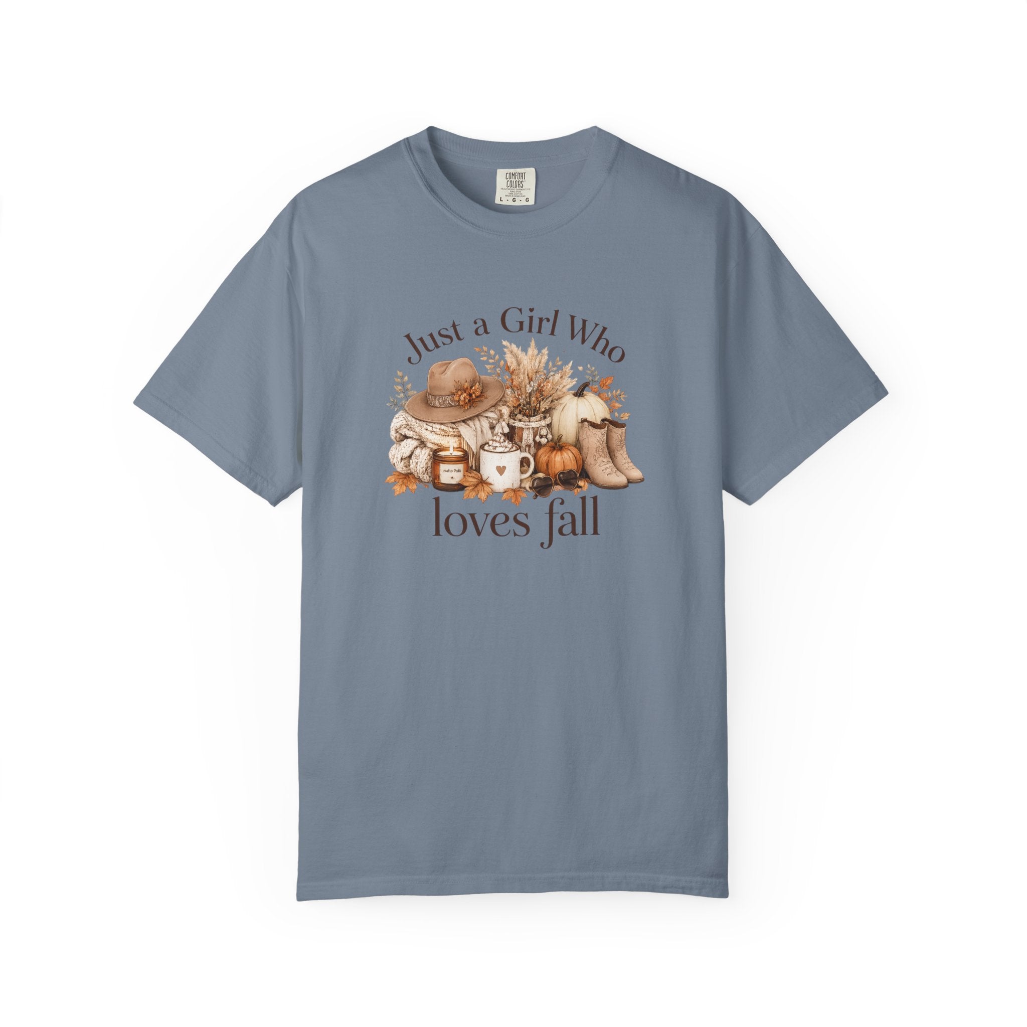 Fall Vibes Graphic Tee — "Just a Girl Who Loves Fall" Autumn Shirt