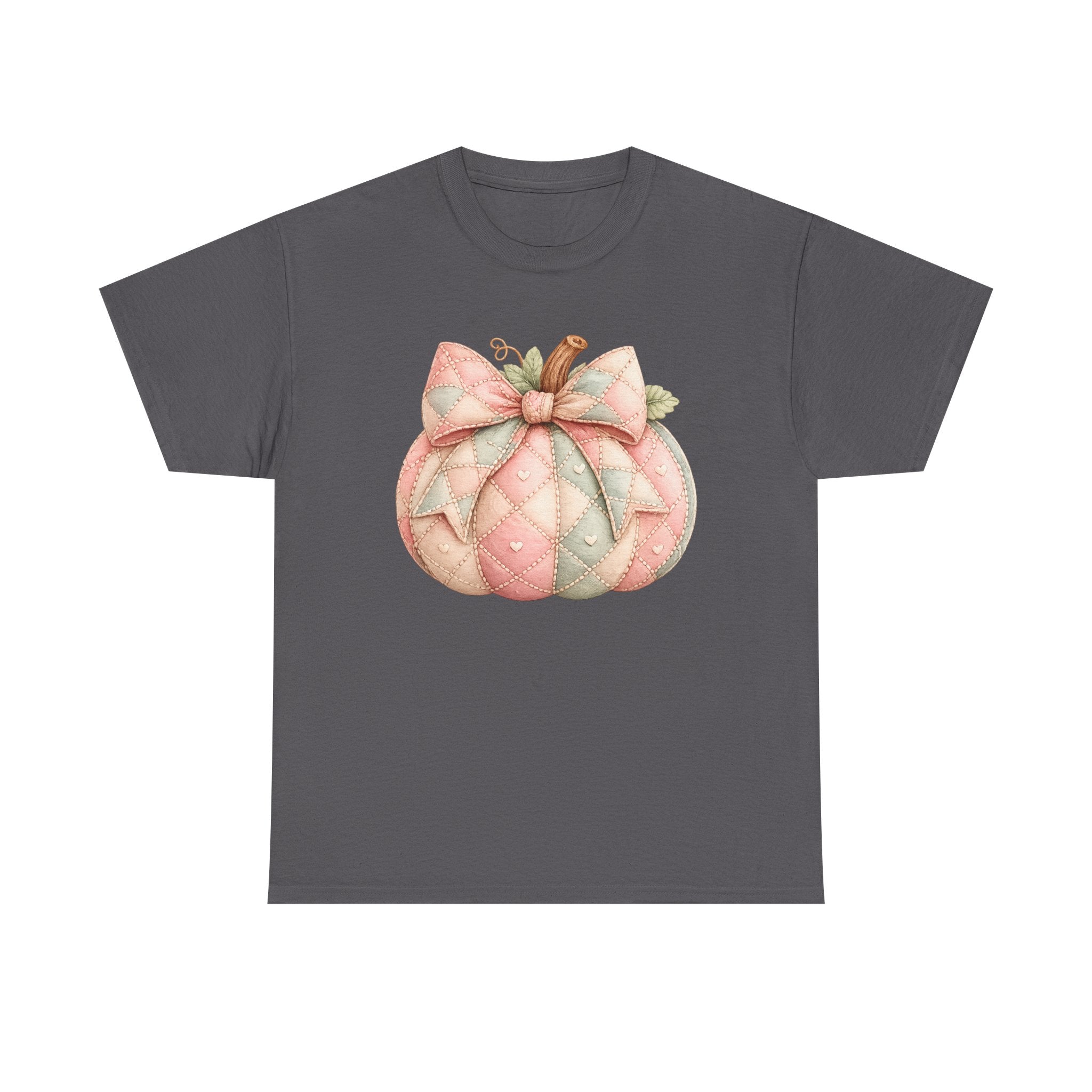 Pink Quilted Pumpkin Tee - Pastel Fall Pumpkin Shirt