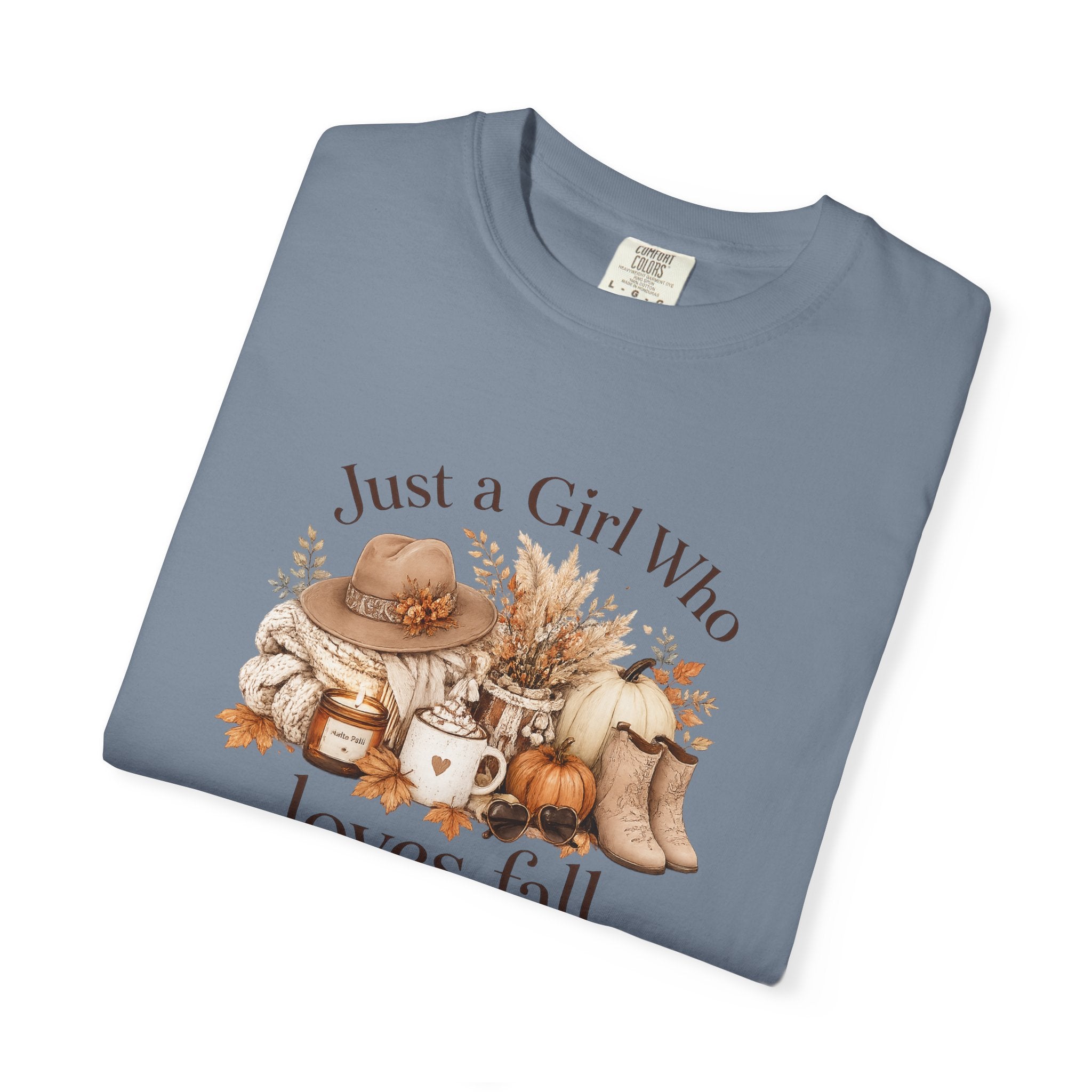 Fall Vibes Graphic Tee — "Just a Girl Who Loves Fall" Autumn Shirt