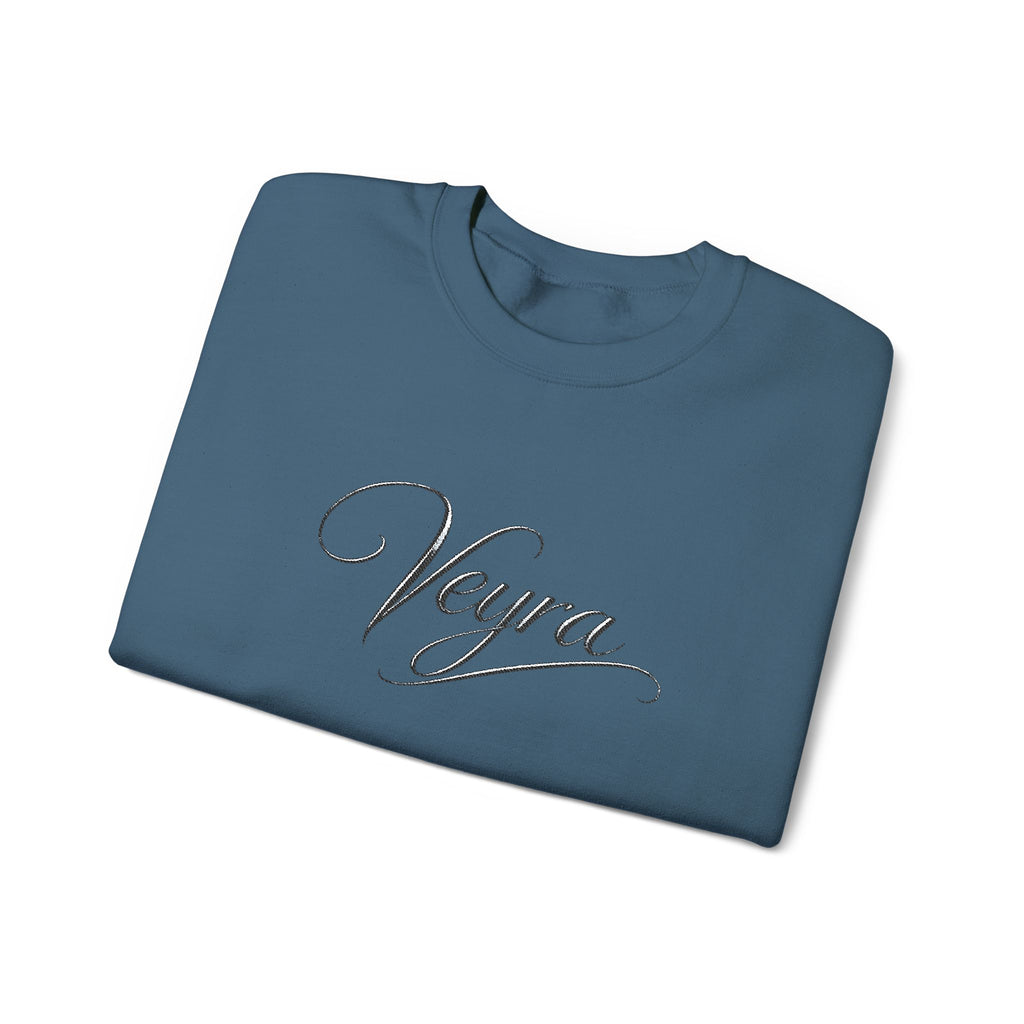 Veyra Script Crewneck Sweatshirt — Elegant Handwritten Logo Pullover