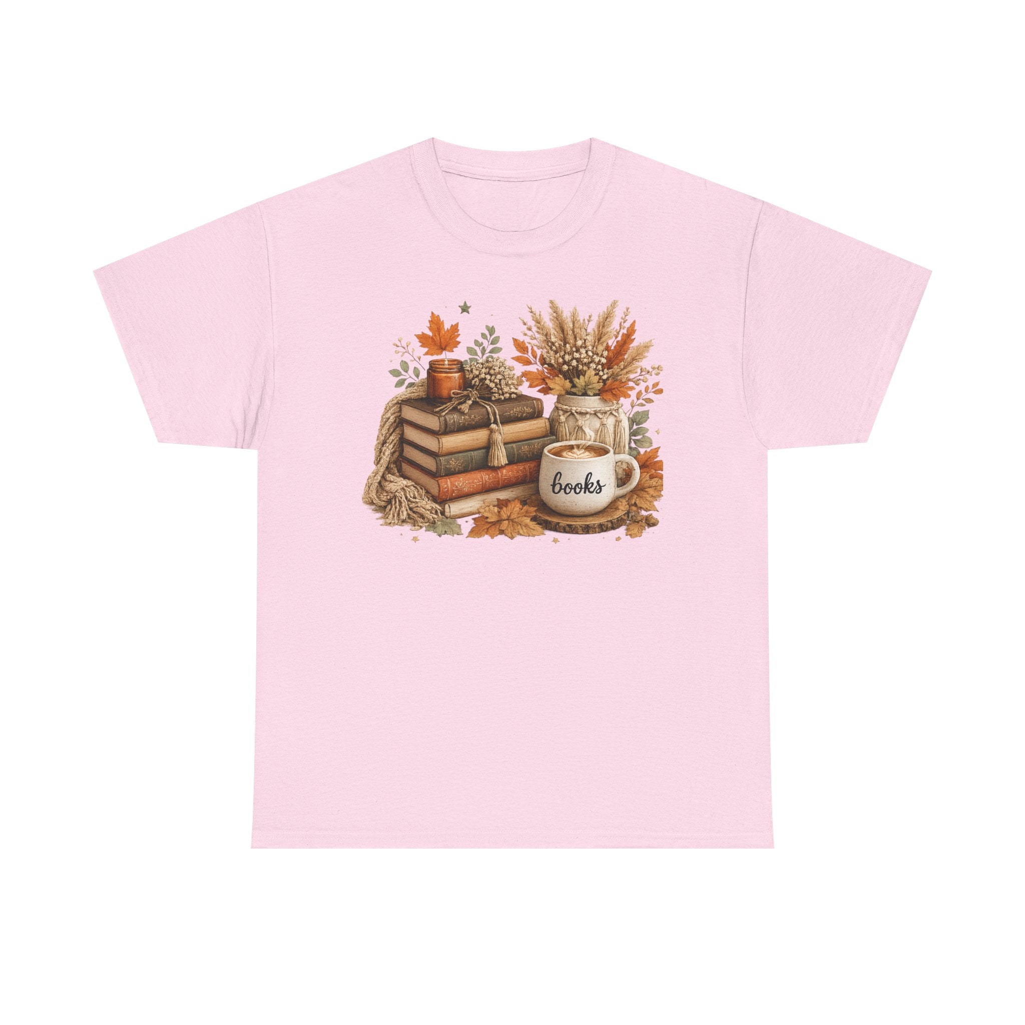Cozy Autumn Books Tee — Fall Booklover Graphic T-Shirt