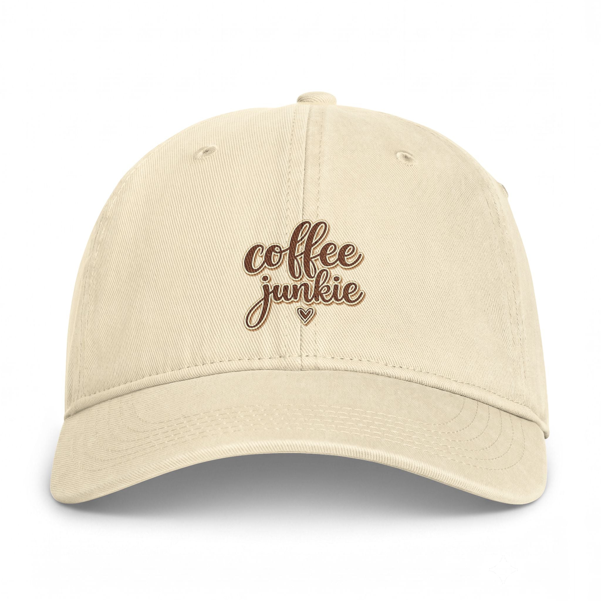 Coffee Junkie Washed Cap — Coastal Vintage Baseball Hat
