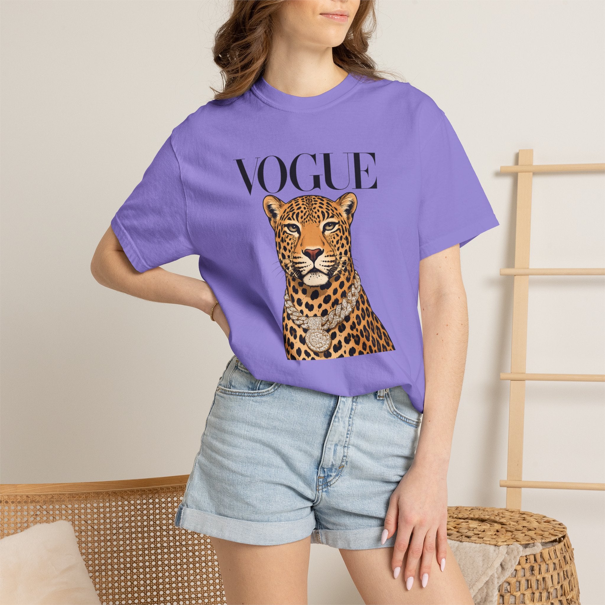 Vogue Leopard Graphic T-Shirt