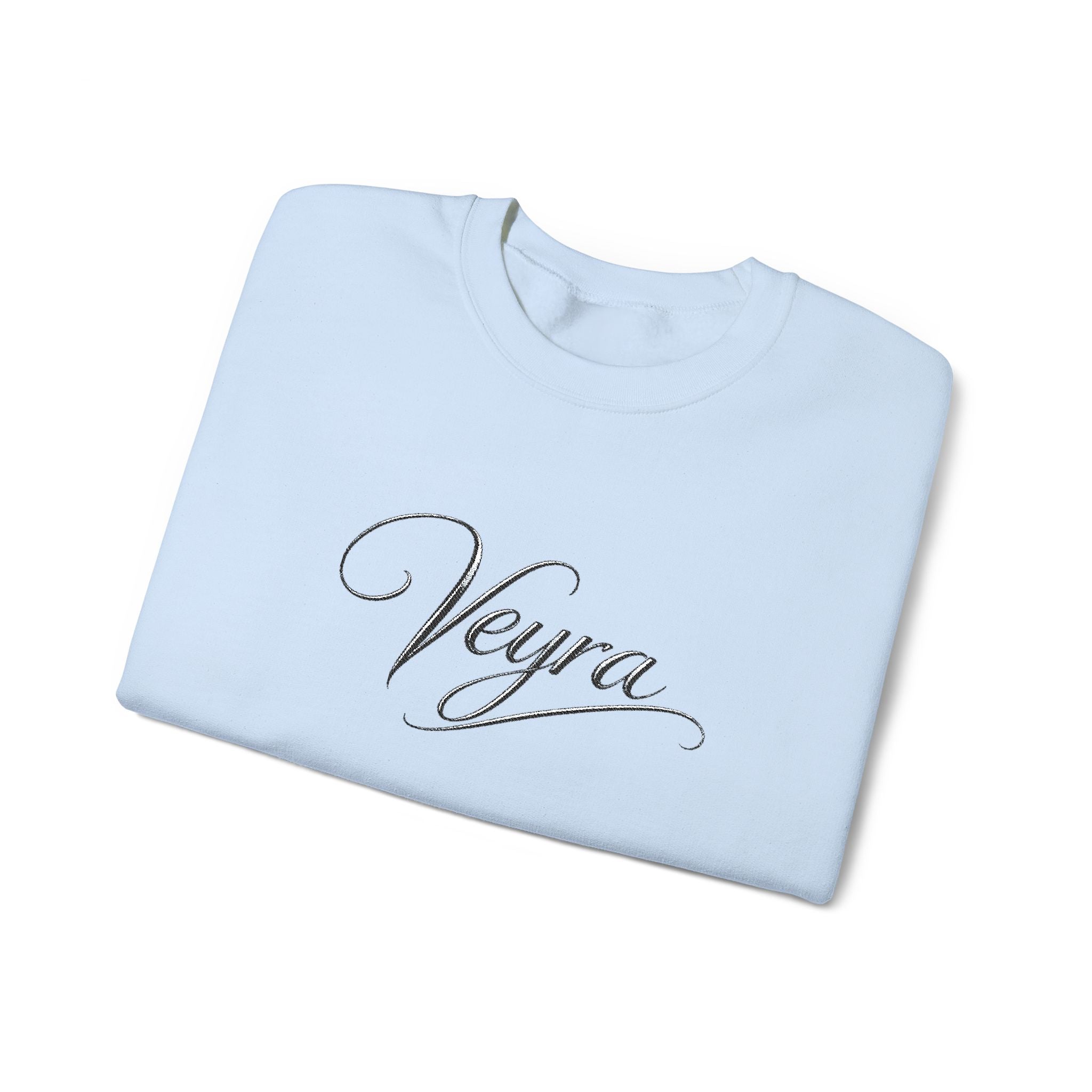 Veyra Script Crewneck Sweatshirt — Elegant Handwritten Logo Pullover