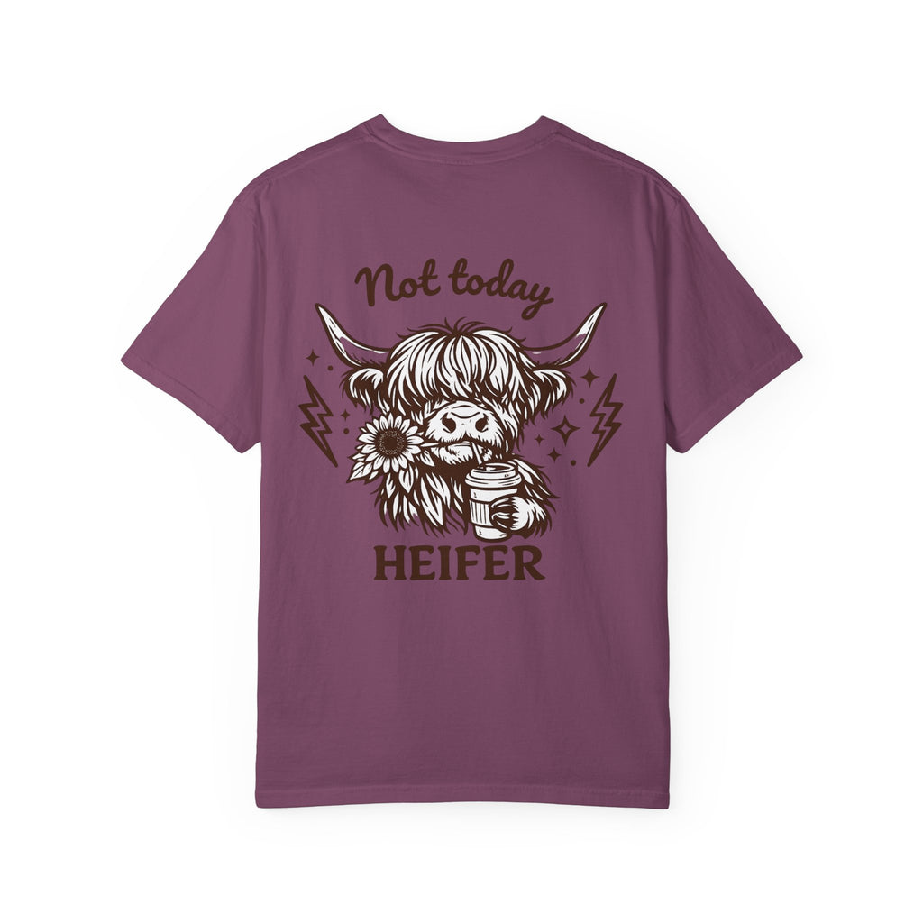 Not Today Heifer T-Shirt — Cute Highland Cow Graphic Tee