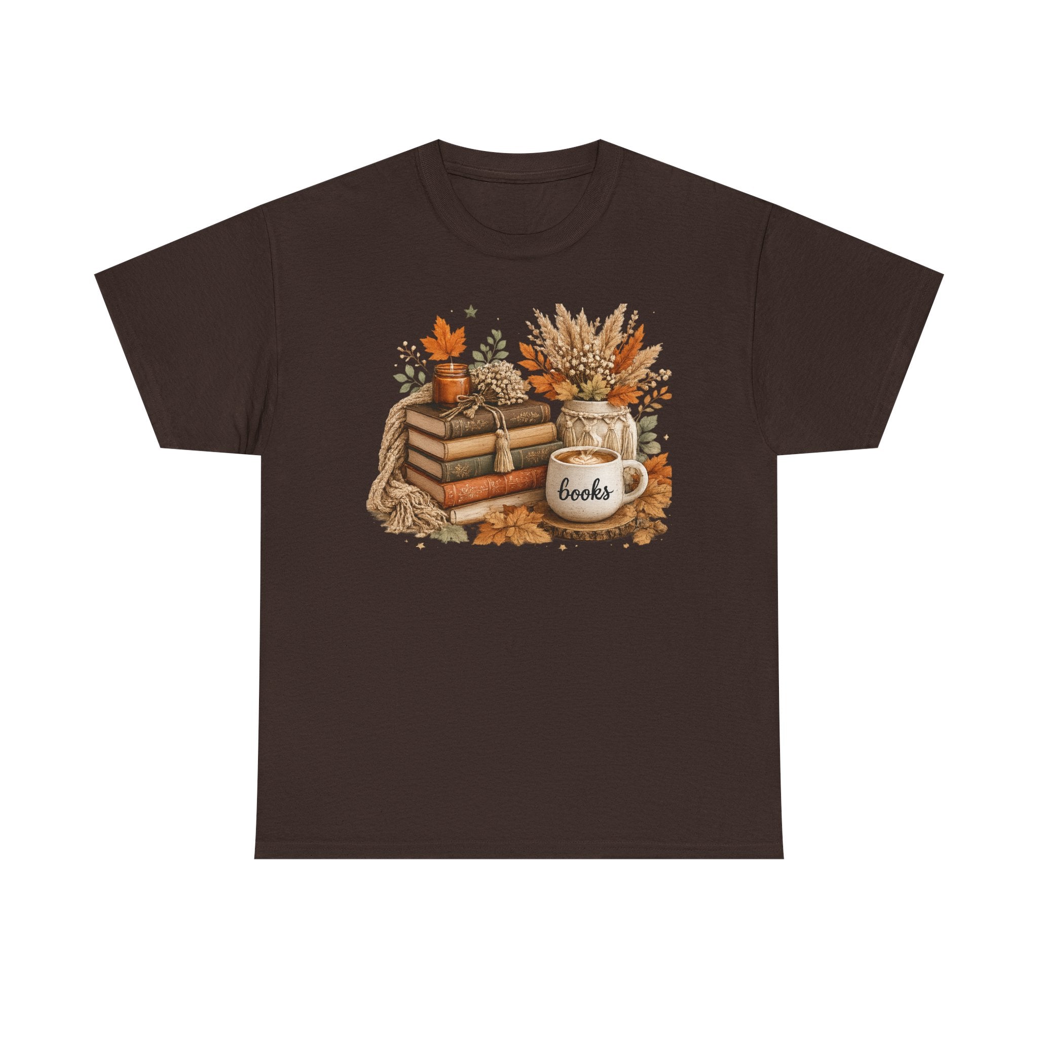Cozy Autumn Books Tee — Fall Booklover Graphic T-Shirt