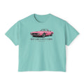 Women's Boxy Tee — 'Hot Girls Hit Curbs' Pink Convertible Graphic Crop Top
