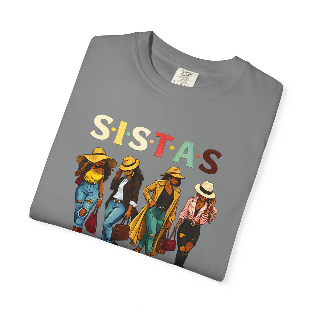 Sistas Graphic T-Shirt – Bold Sisterhood Women Walking Design