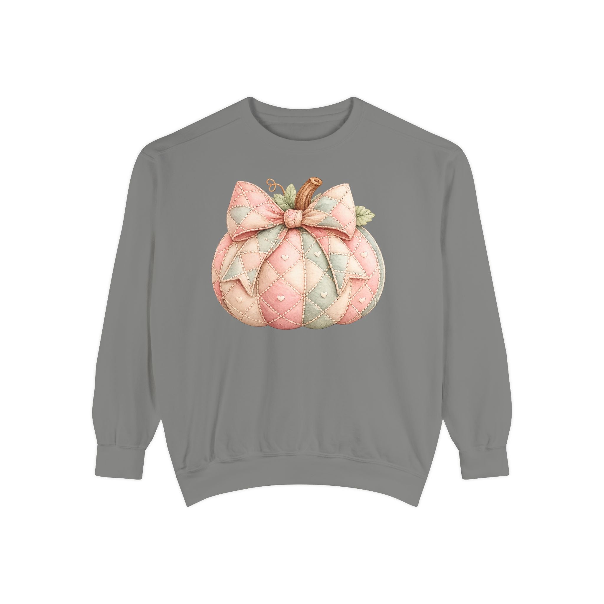 Quilted Pastel Pumpkin Sweatshirt