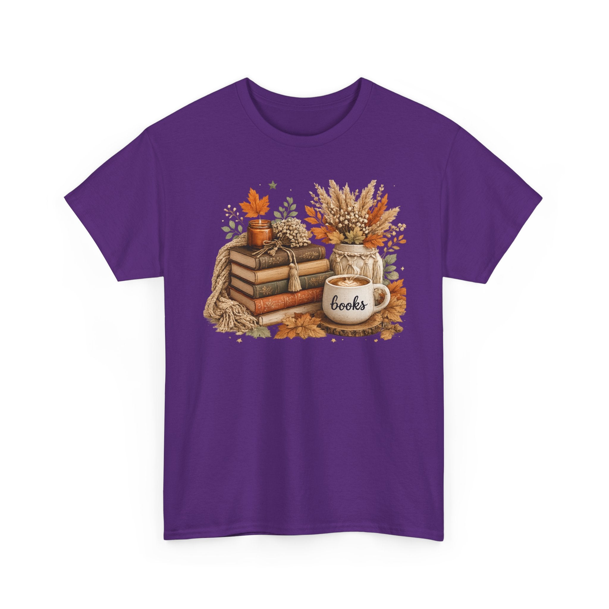 Cozy Autumn Books Tee — Fall Booklover Graphic T-Shirt