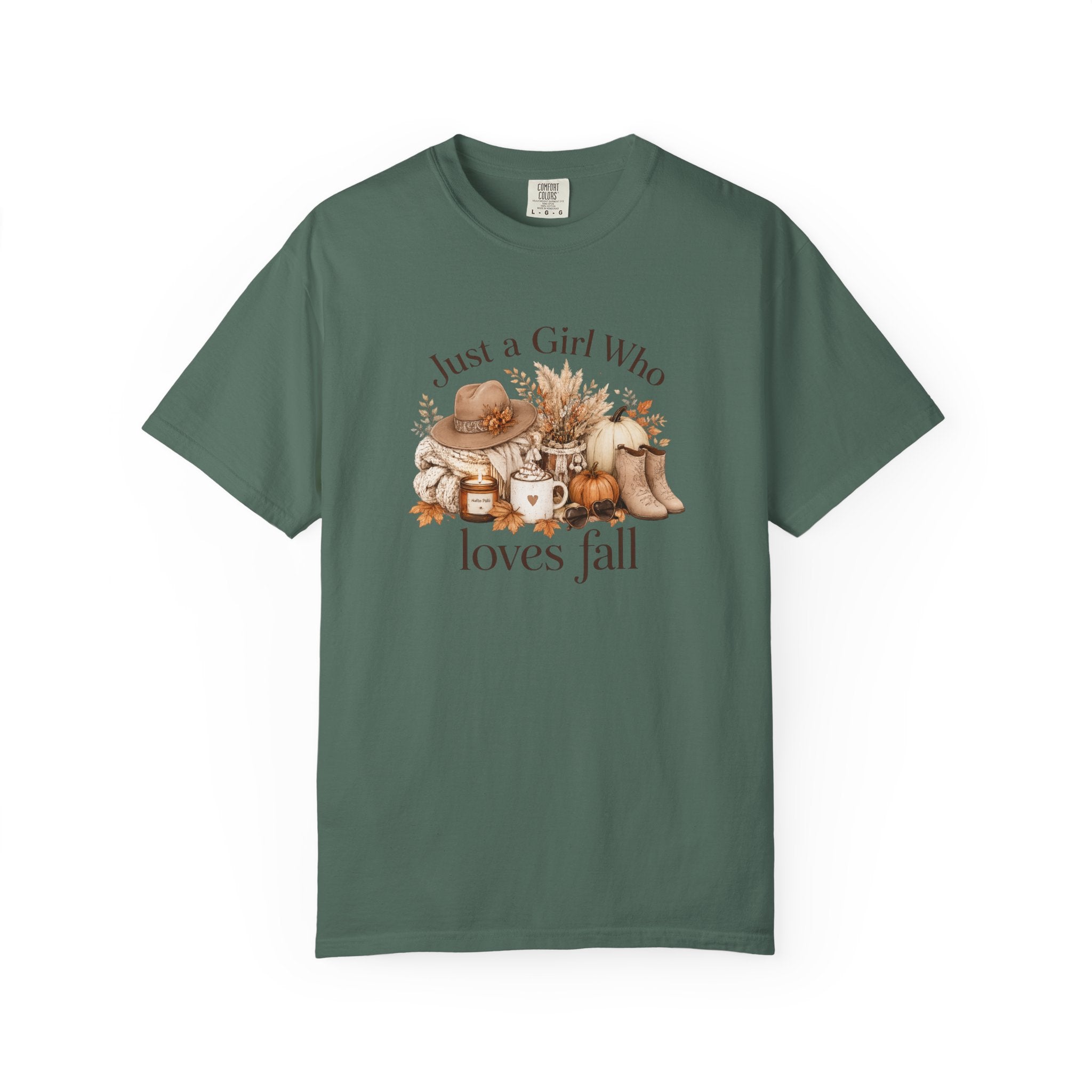 Fall Vibes Graphic Tee — "Just a Girl Who Loves Fall" Autumn Shirt