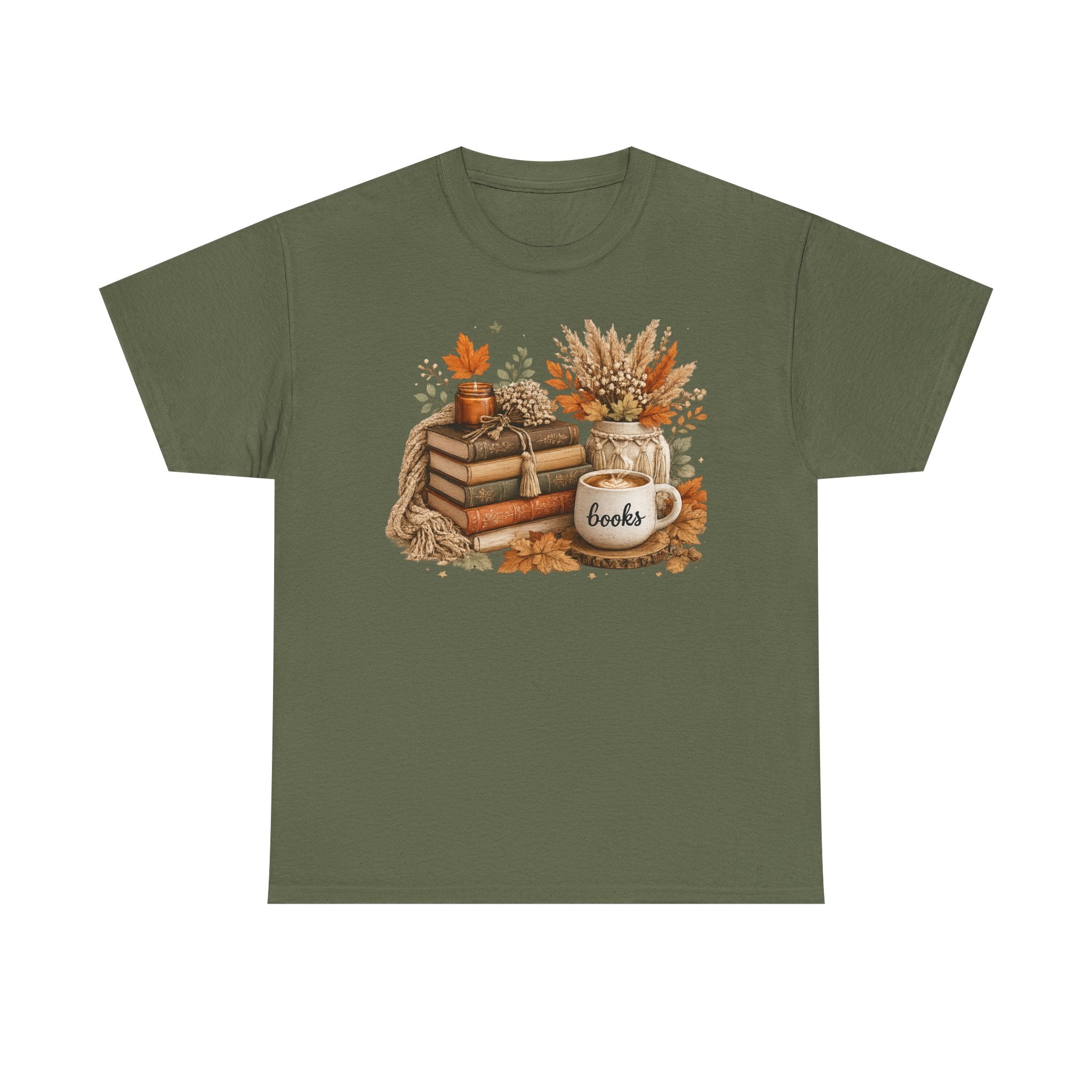 Cozy Autumn Books Tee — Fall Booklover Graphic T-Shirt
