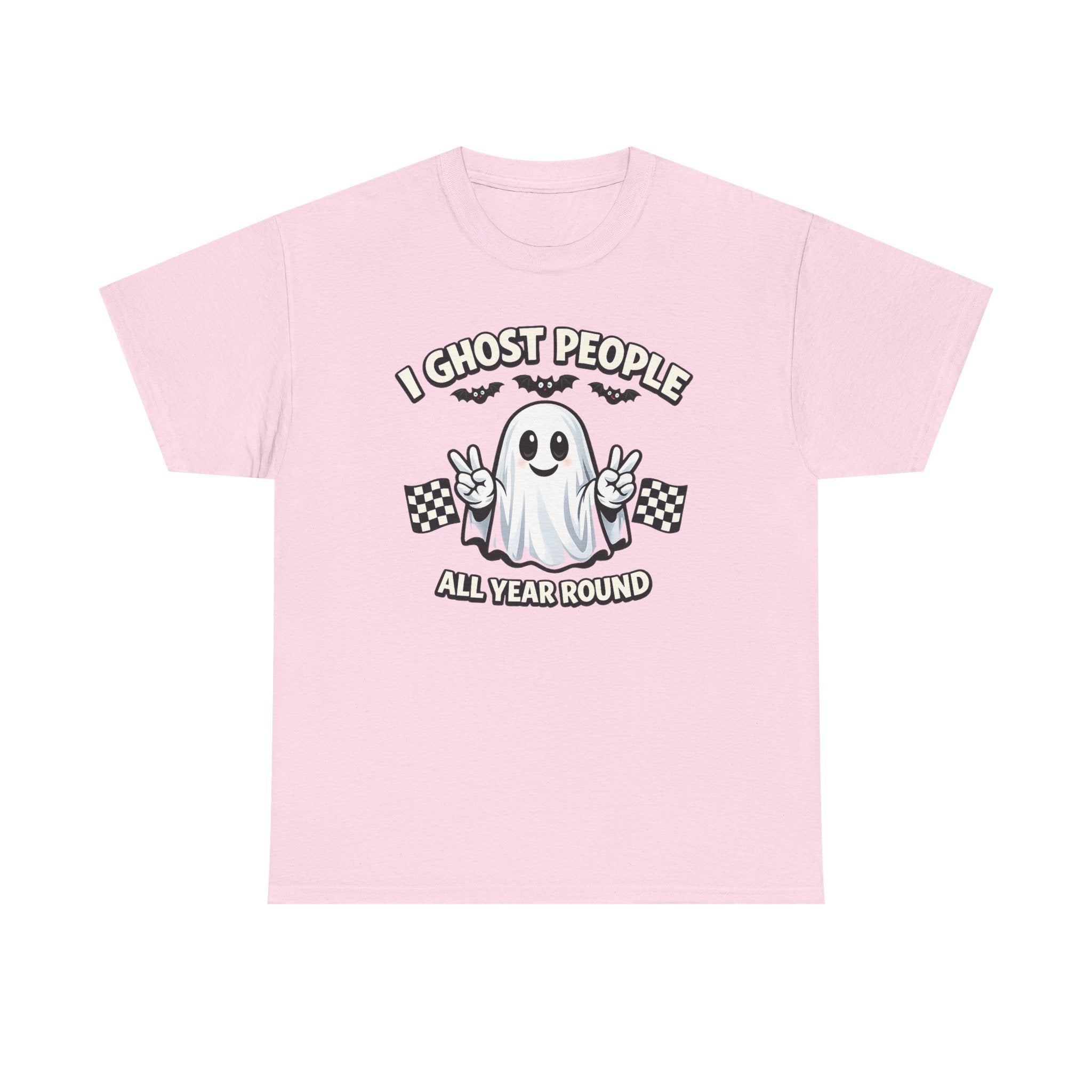 Ghost People All Year Round Tee — Cute Vintage Ghost Graphic Shirt