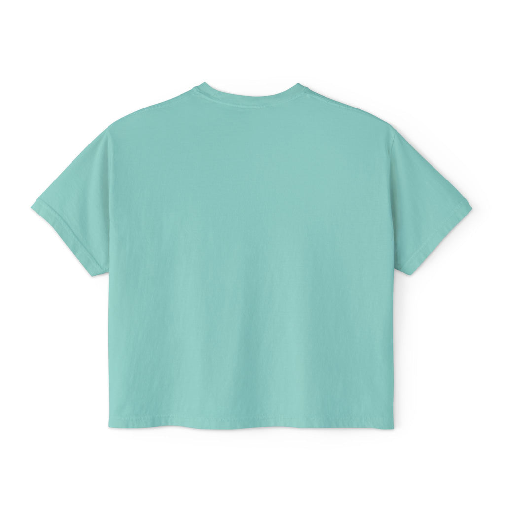 Music Soothes My Soul Boxy Tee — Women's Cropped Graphic T-Shirt with Headphones