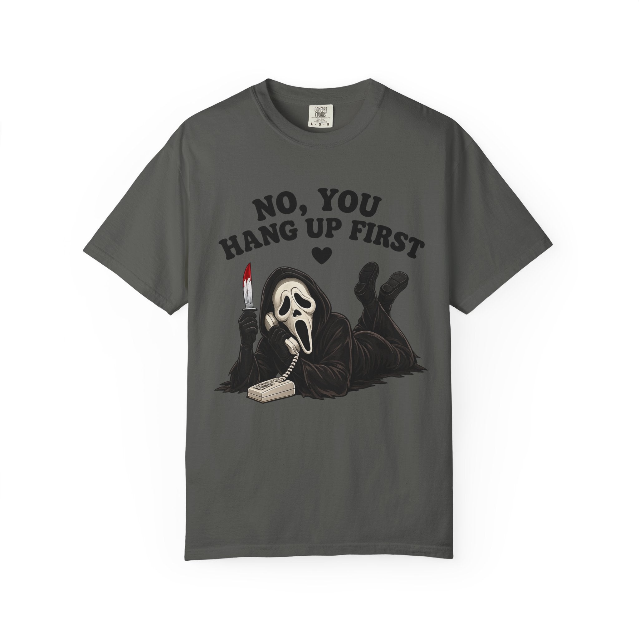 Scream Reaper Tee – "No, You Hang Up First" Graphic T‑Shirt
