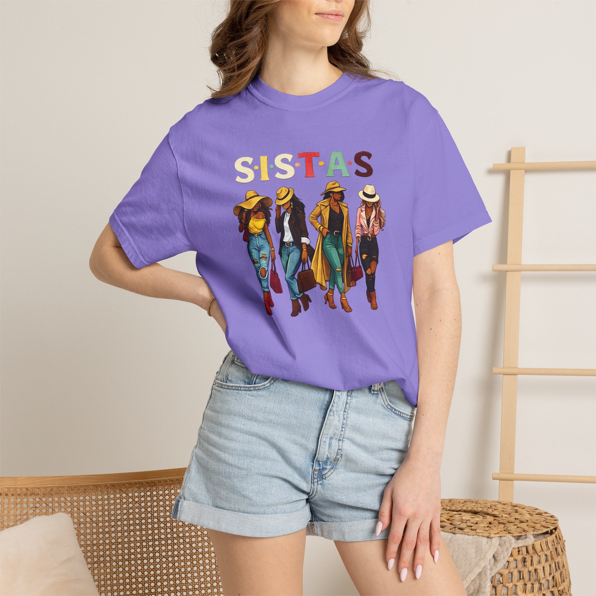 Sistas Graphic T-Shirt – Bold Sisterhood Women Walking Design