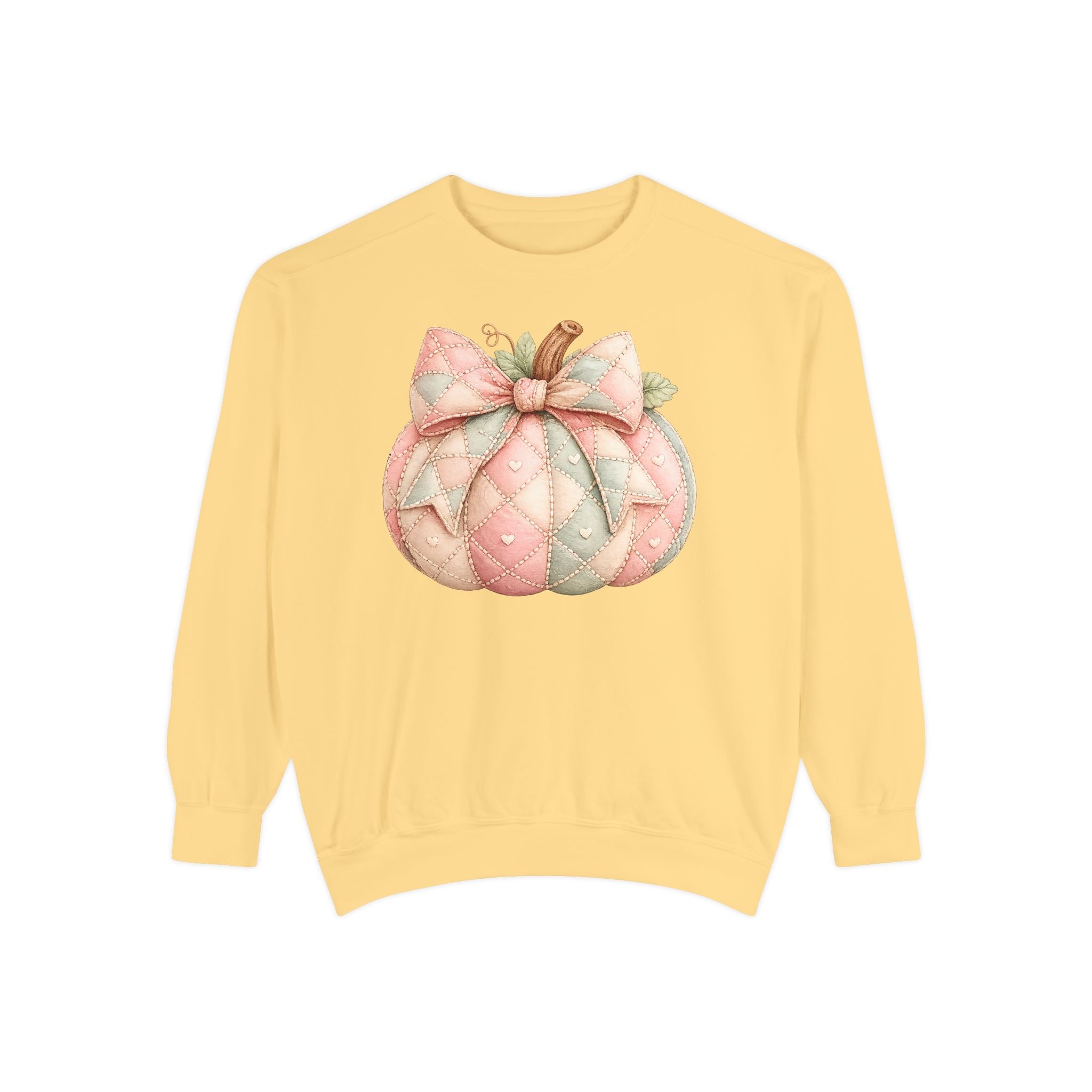 Quilted Pastel Pumpkin Sweatshirt