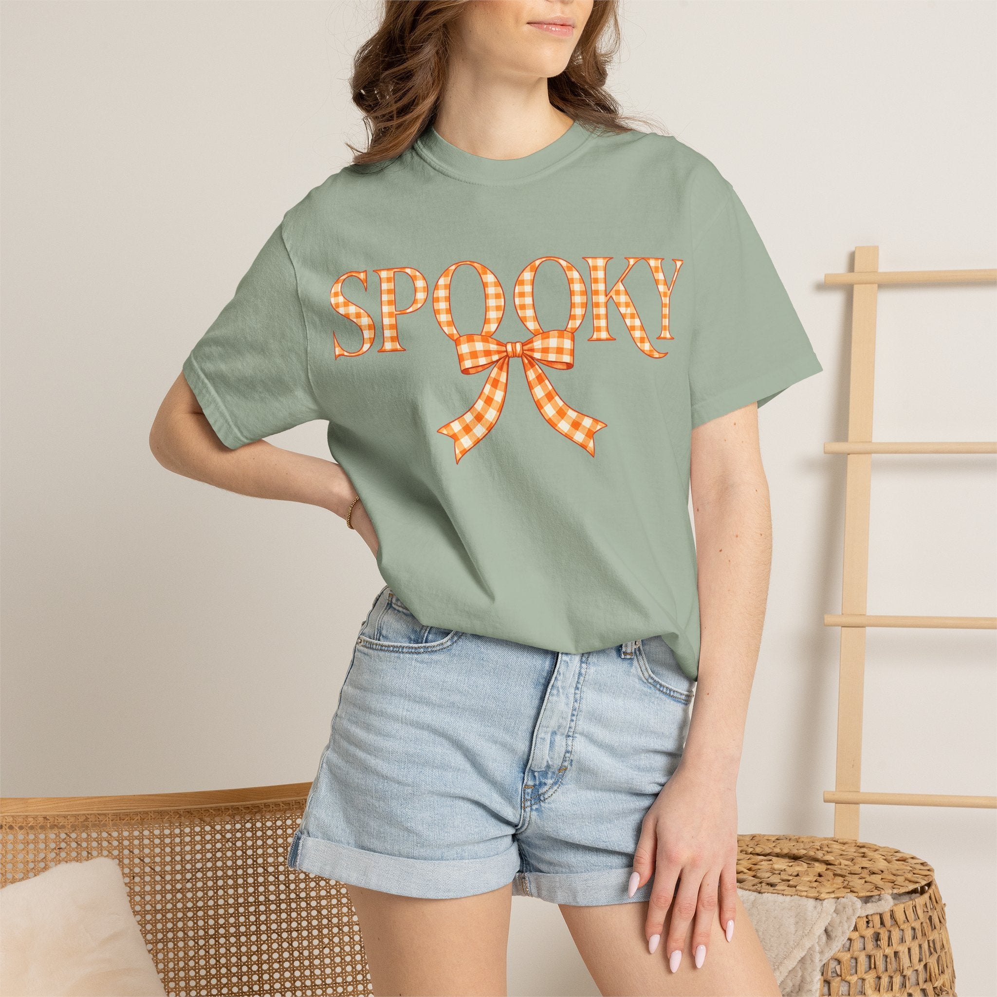 Spooky Gingham Bow T-Shirt — Halloween Graphic Tee