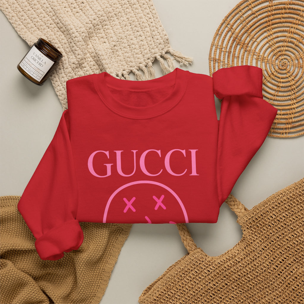 Gucci Pink Smiley Crewneck Sweatshirt