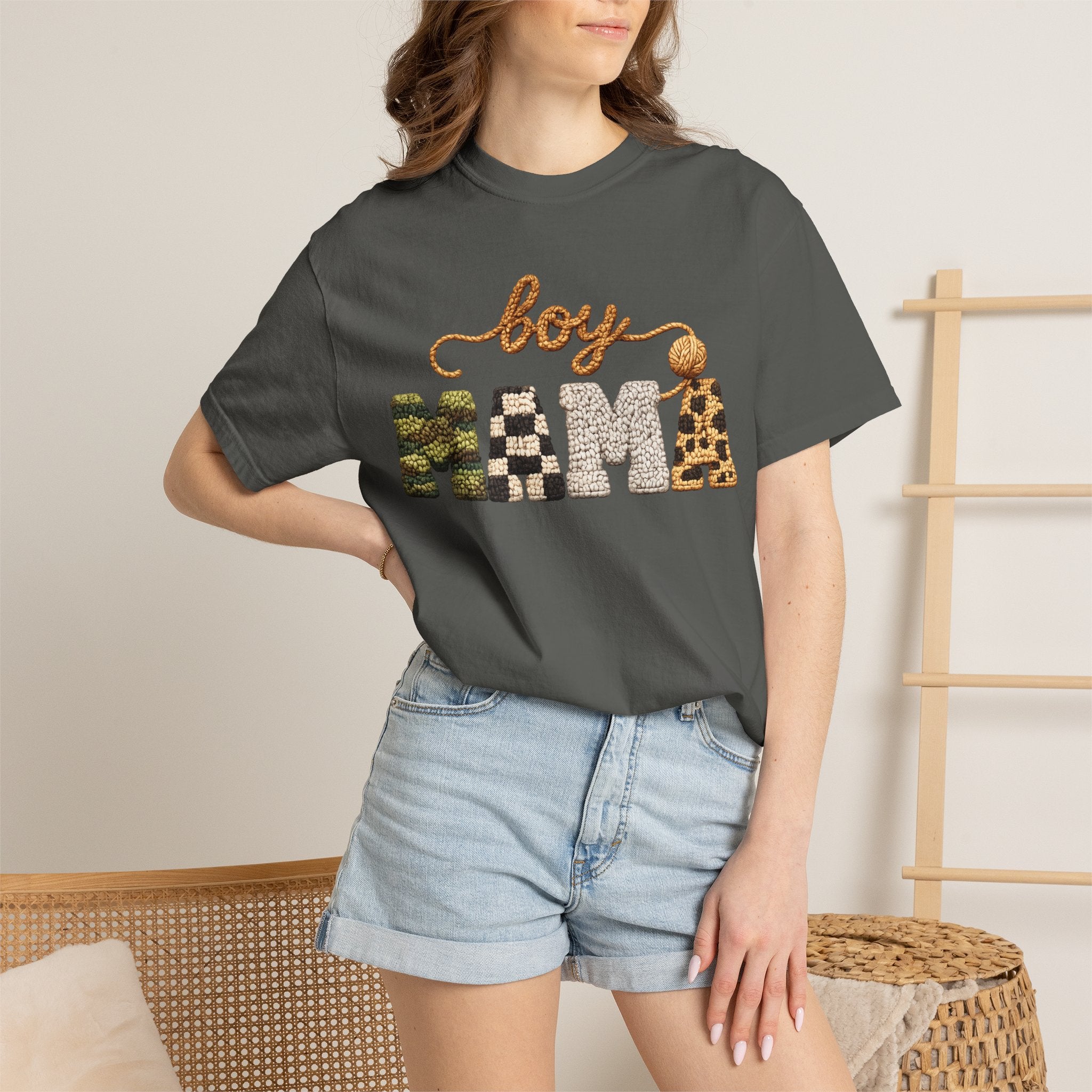Boy Mama Graphic T-Shirt — Leopard & Camo Mom Tee
