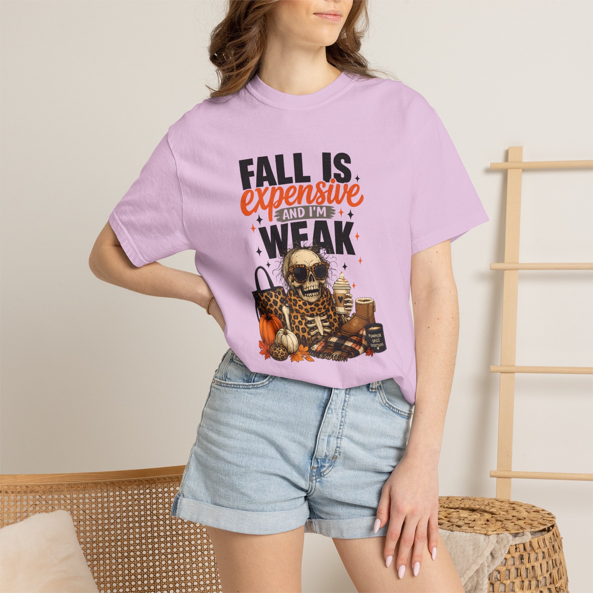 Fall Is Expensive and I'm Weak T-Shirt — Funny Autumn Pumpkin Skull Tee