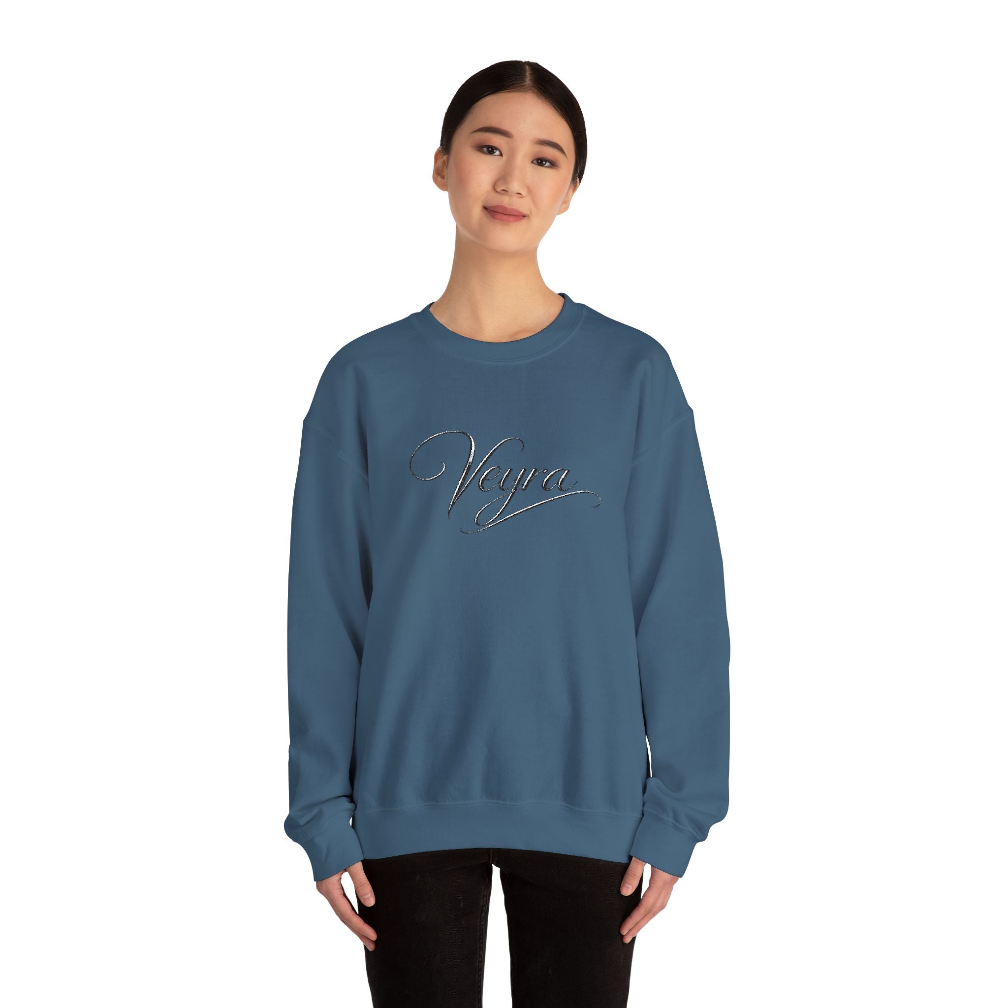 Veyra Script Crewneck Sweatshirt — Elegant Handwritten Logo Pullover