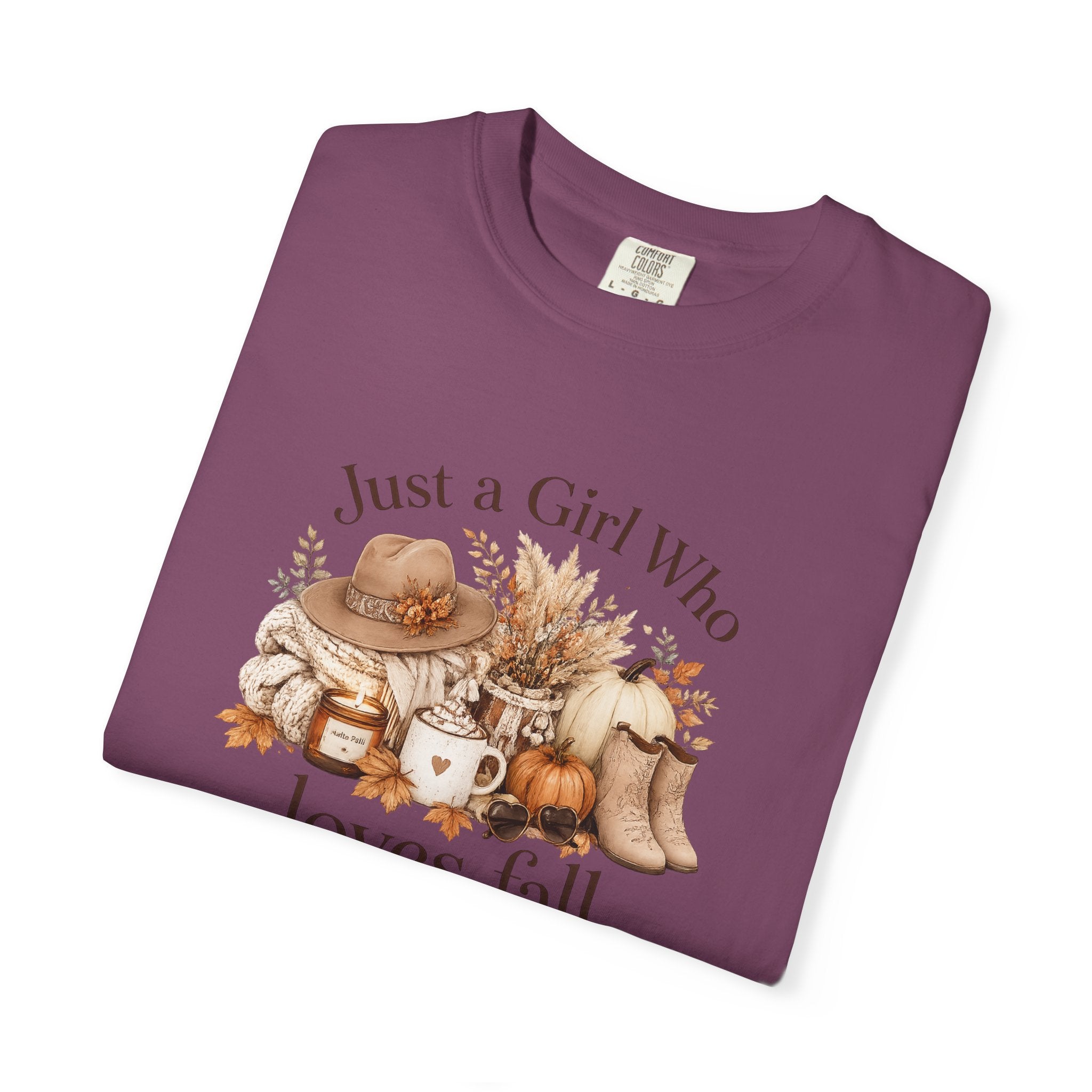 Fall Vibes Graphic Tee — "Just a Girl Who Loves Fall" Autumn Shirt