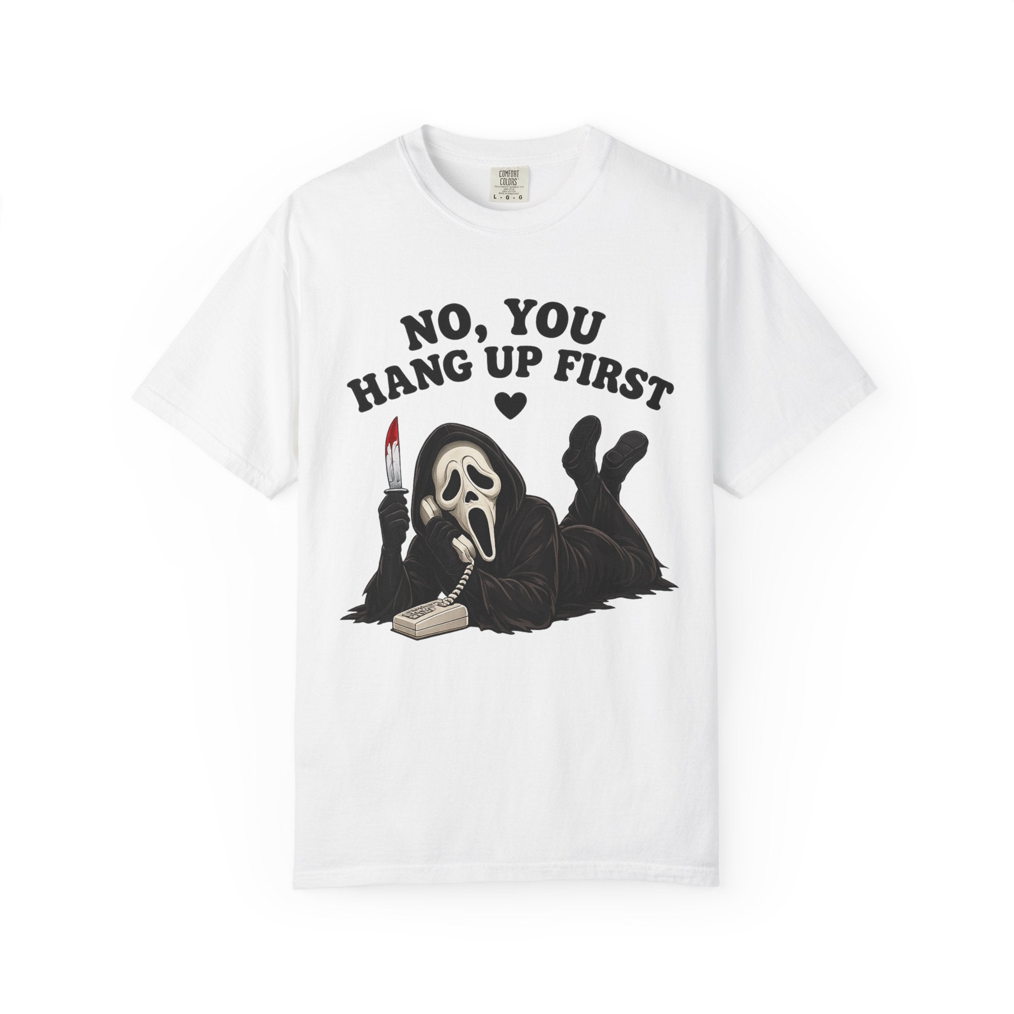 Scream Reaper Tee – "No, You Hang Up First" Graphic T‑Shirt