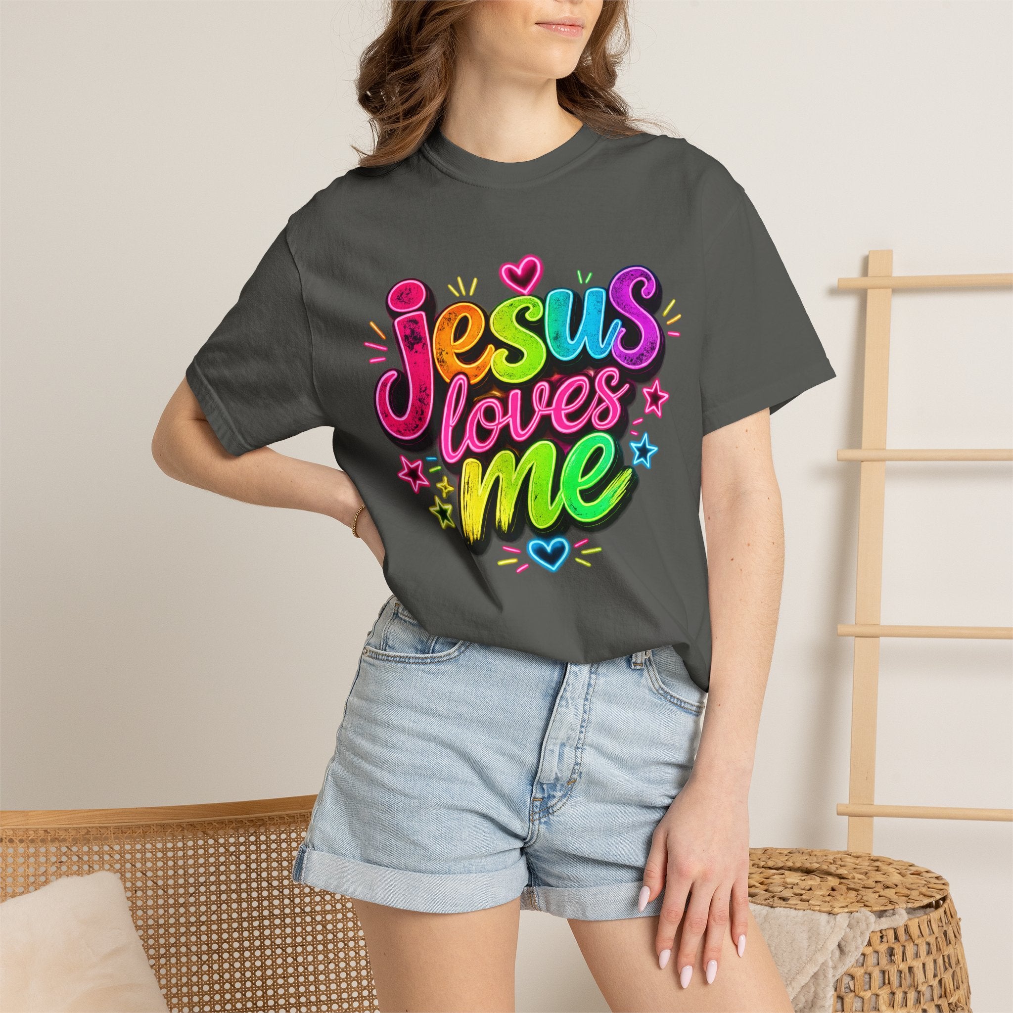 Jesus Loves Me Graphic T-Shirt — Colorful Faith Tee