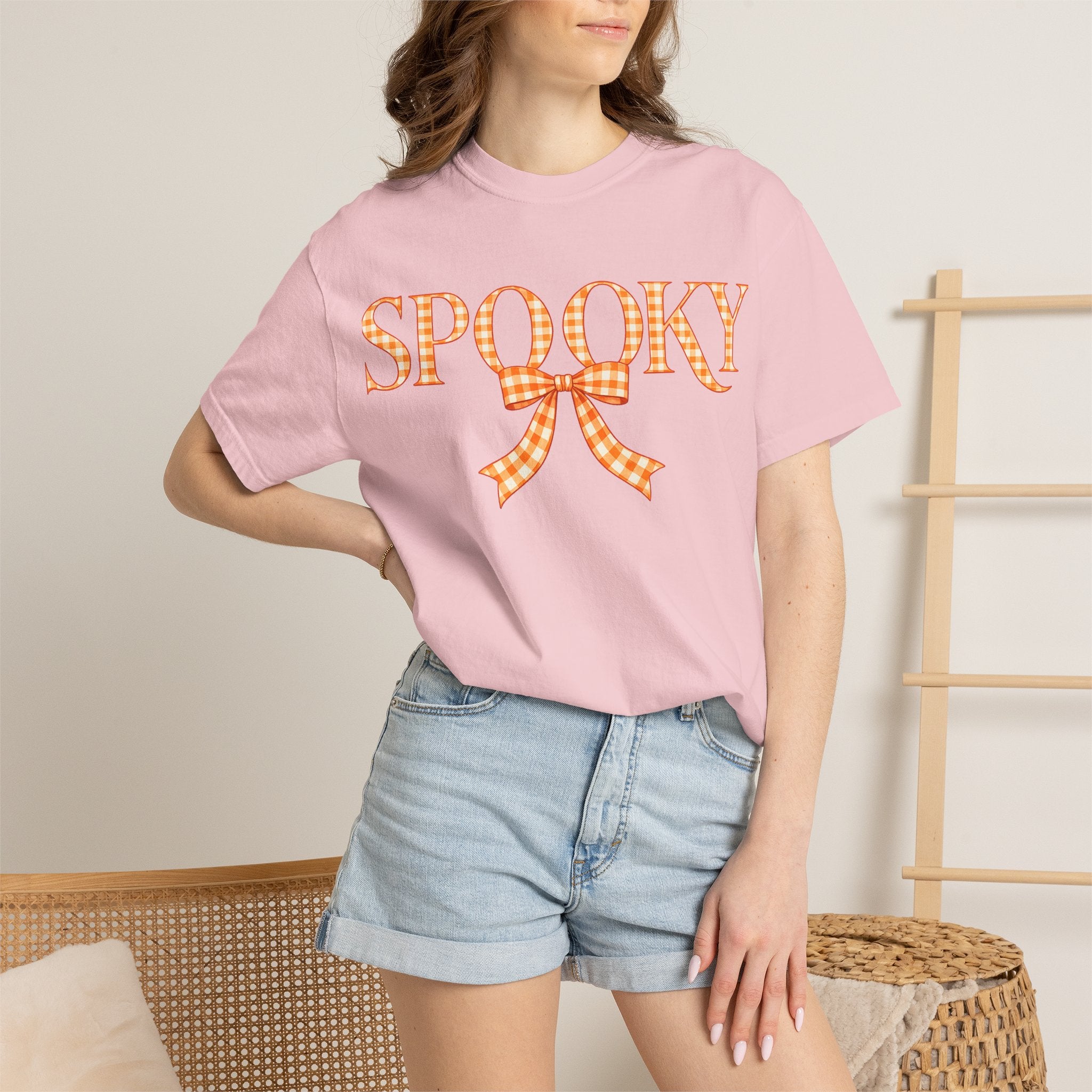 Spooky Gingham Bow T-Shirt — Halloween Graphic Tee
