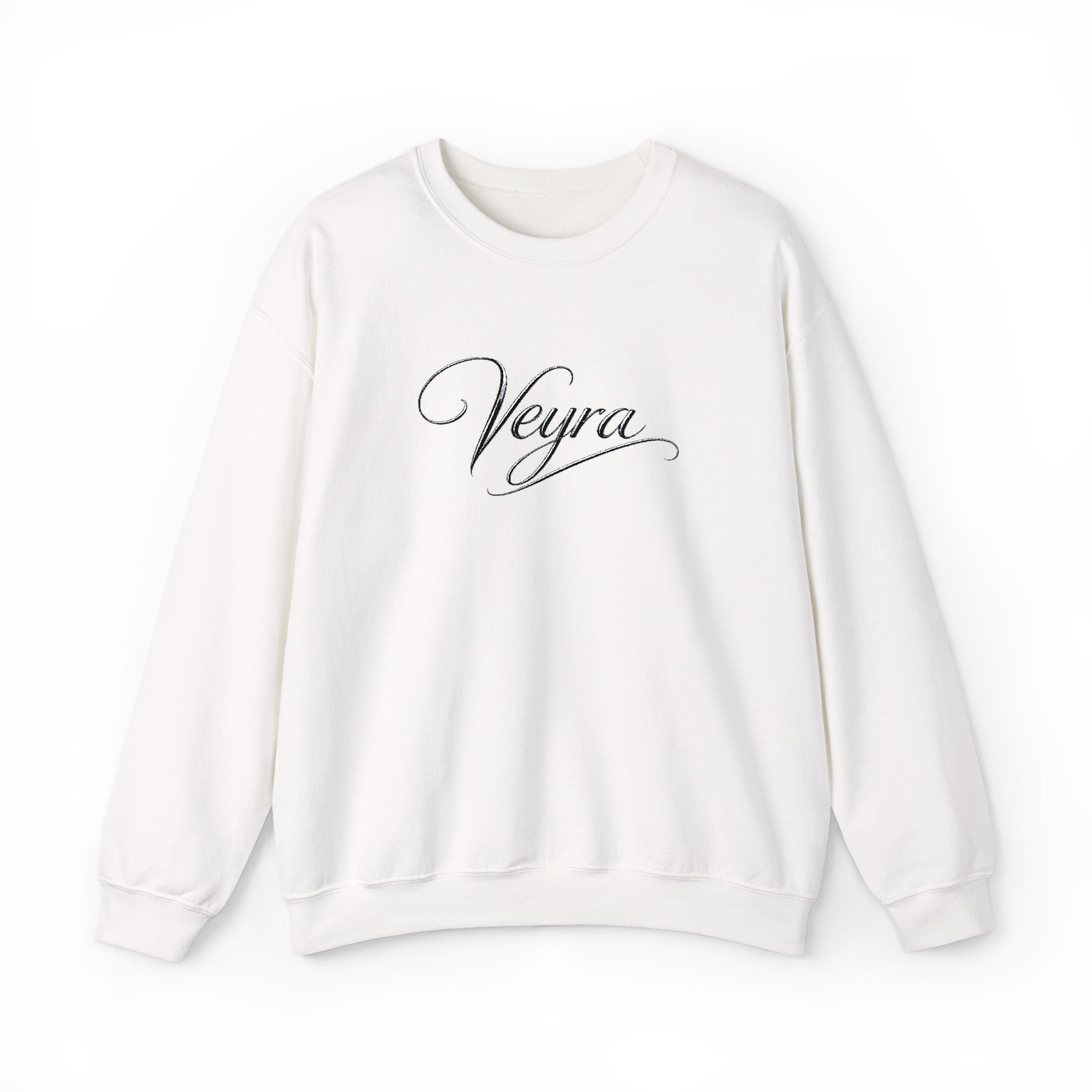 Veyra Script Crewneck Sweatshirt — Elegant Handwritten Logo Pullover