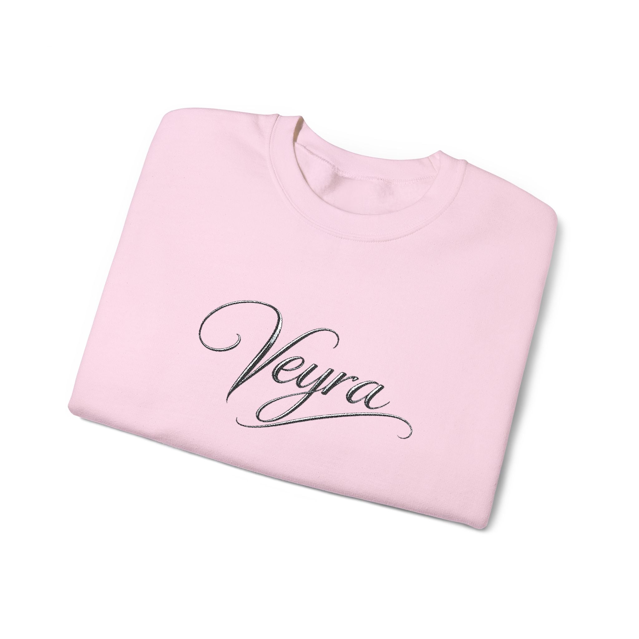 Veyra Script Crewneck Sweatshirt — Elegant Handwritten Logo Pullover