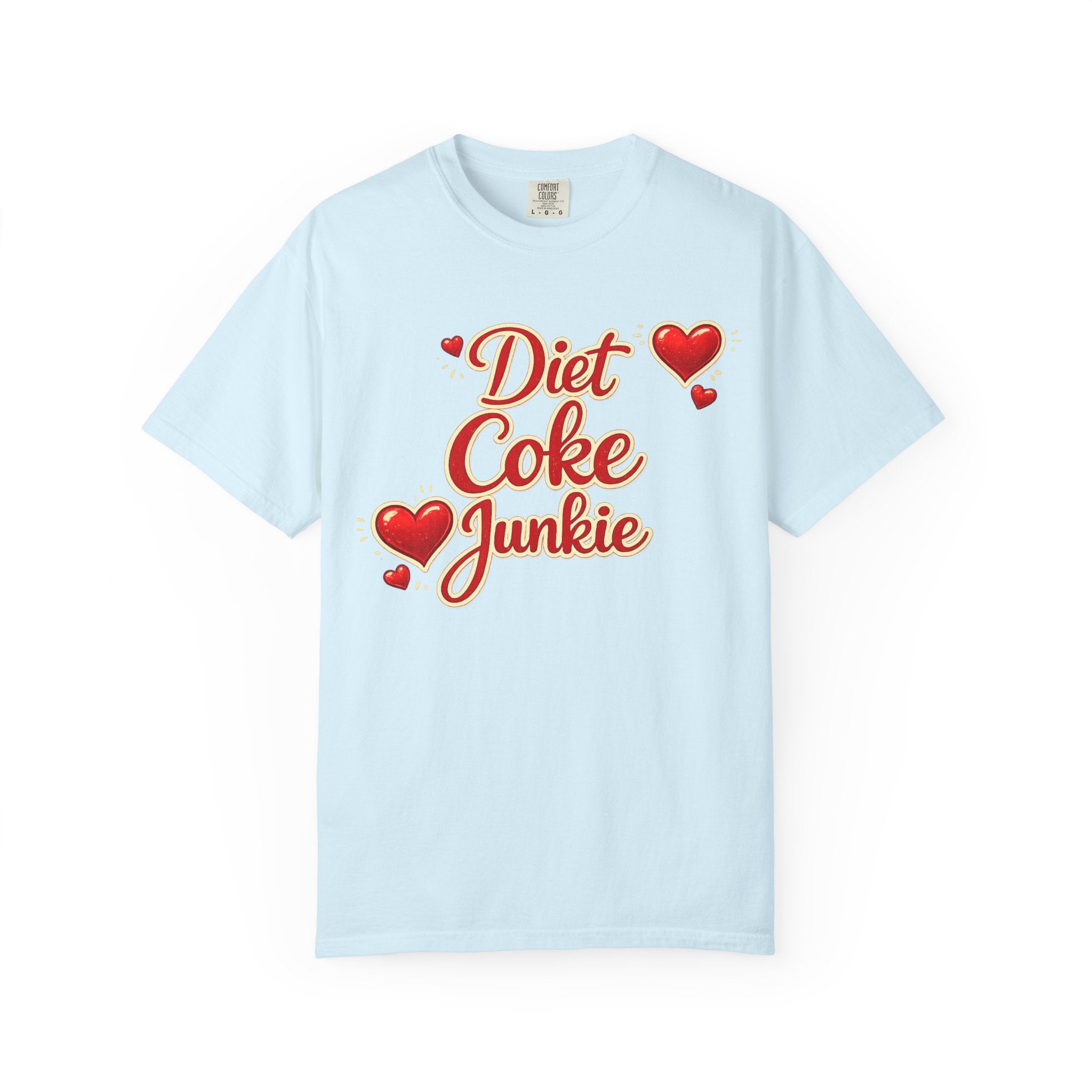 Diet Coke Junkie T‑Shirt — Retro Script Heart Graphic Tee