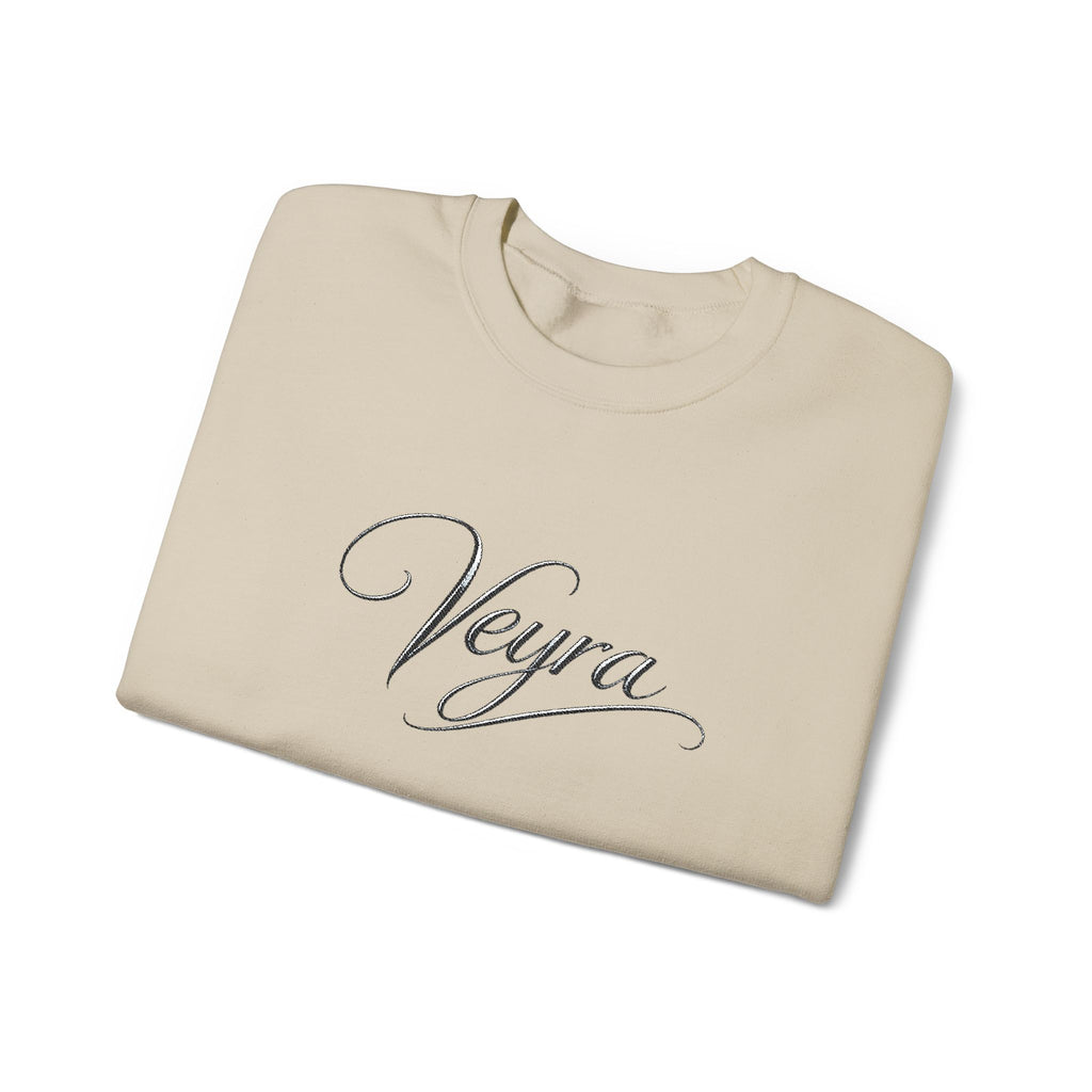 Veyra Script Crewneck Sweatshirt — Elegant Handwritten Logo Pullover