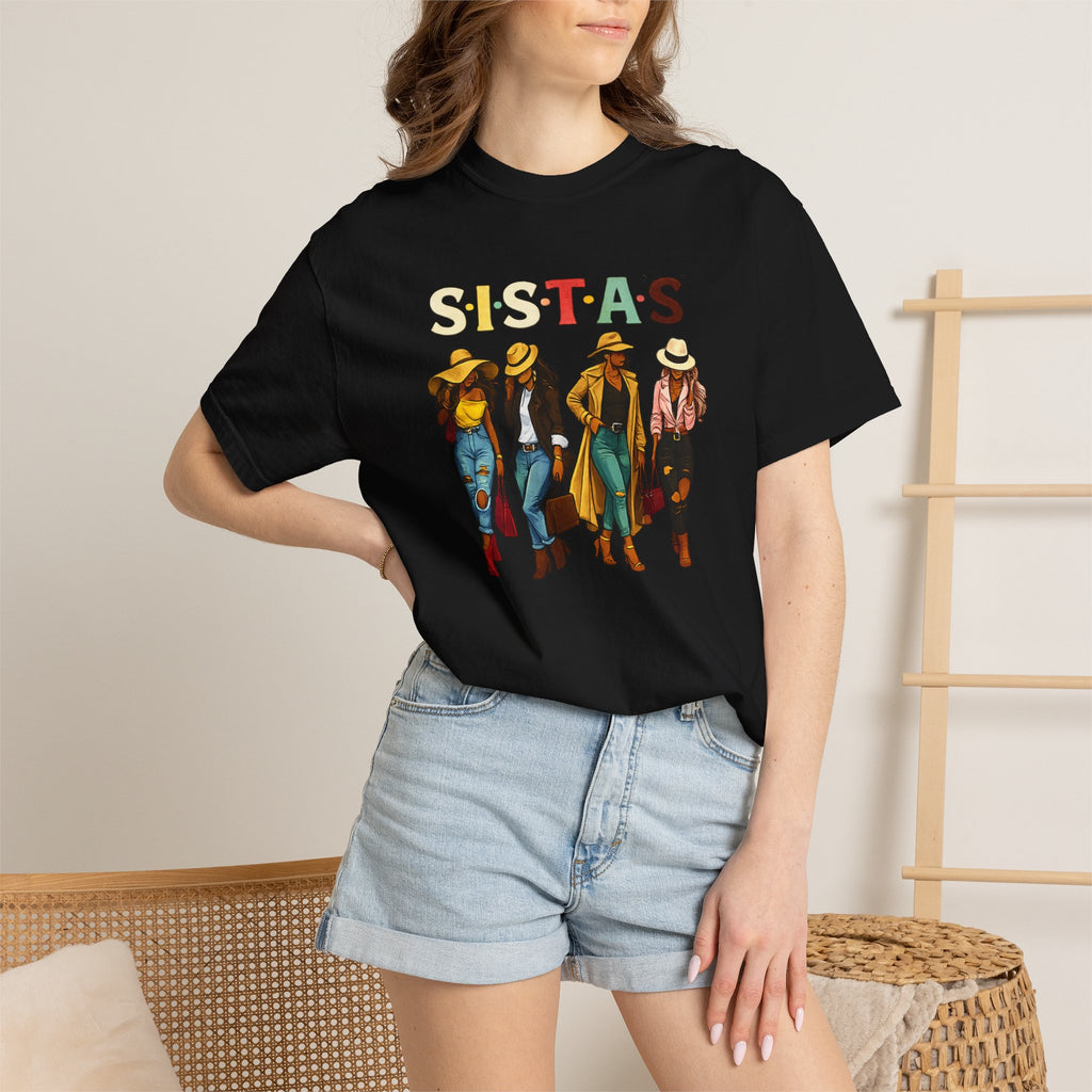 Sistas Graphic T-Shirt – Bold Sisterhood Women Walking Design