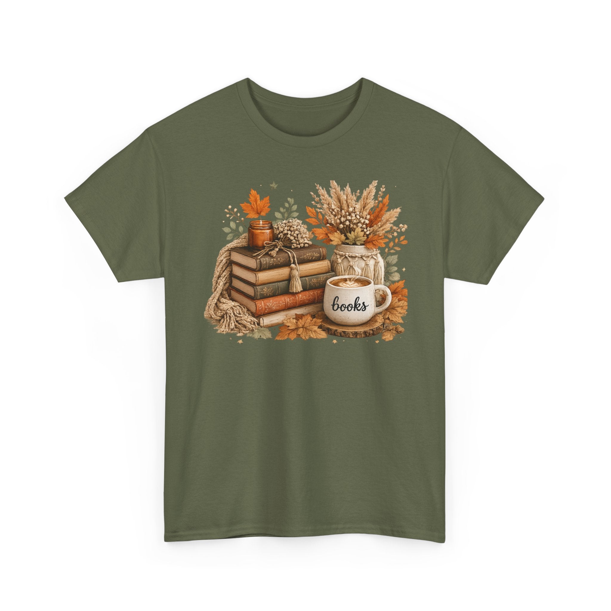 Cozy Autumn Books Tee — Fall Booklover Graphic T-Shirt
